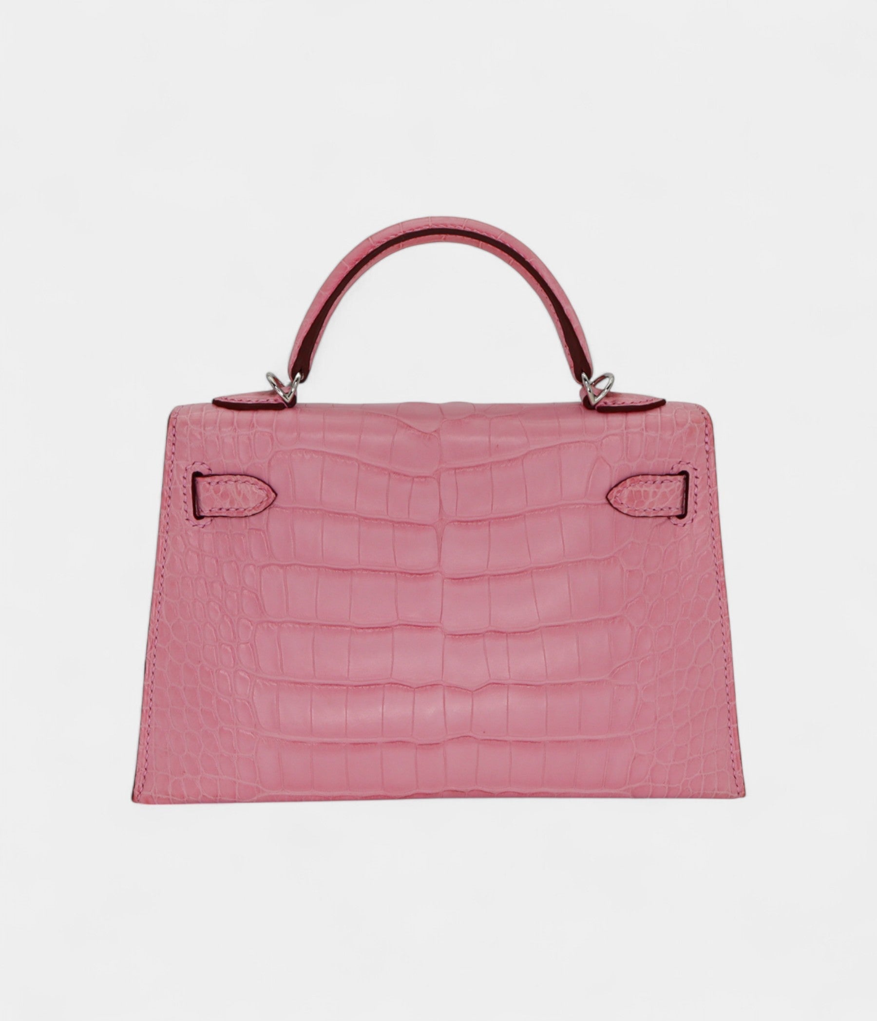 Hermès Mini Kelly II Bubblegum Matte Alligator Palladium Hardware