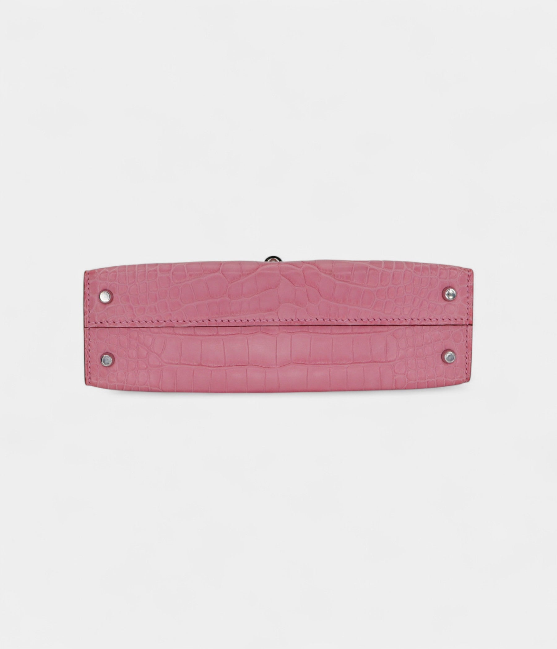 Hermès Mini Kelly II Bubblegum Matte Alligator Palladium Hardware