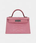 Hermès Mini Kelly II Bubblegum Matte Alligator Palladium Hardware