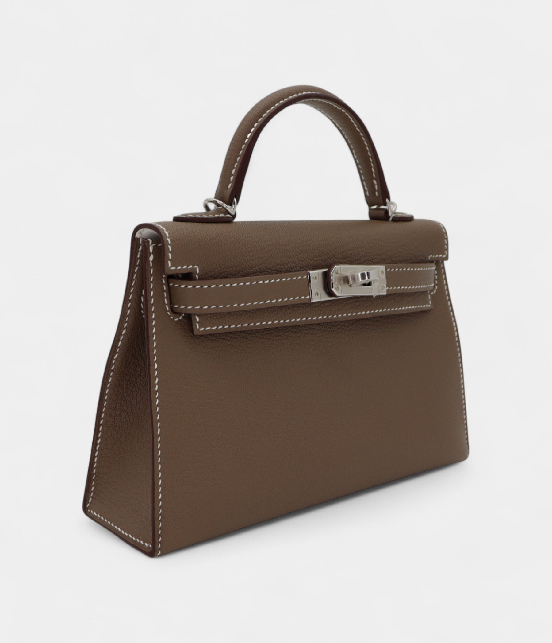 Hermès Mini Kelly II HSS Etoupe/White Chèvre Palladium Hardware