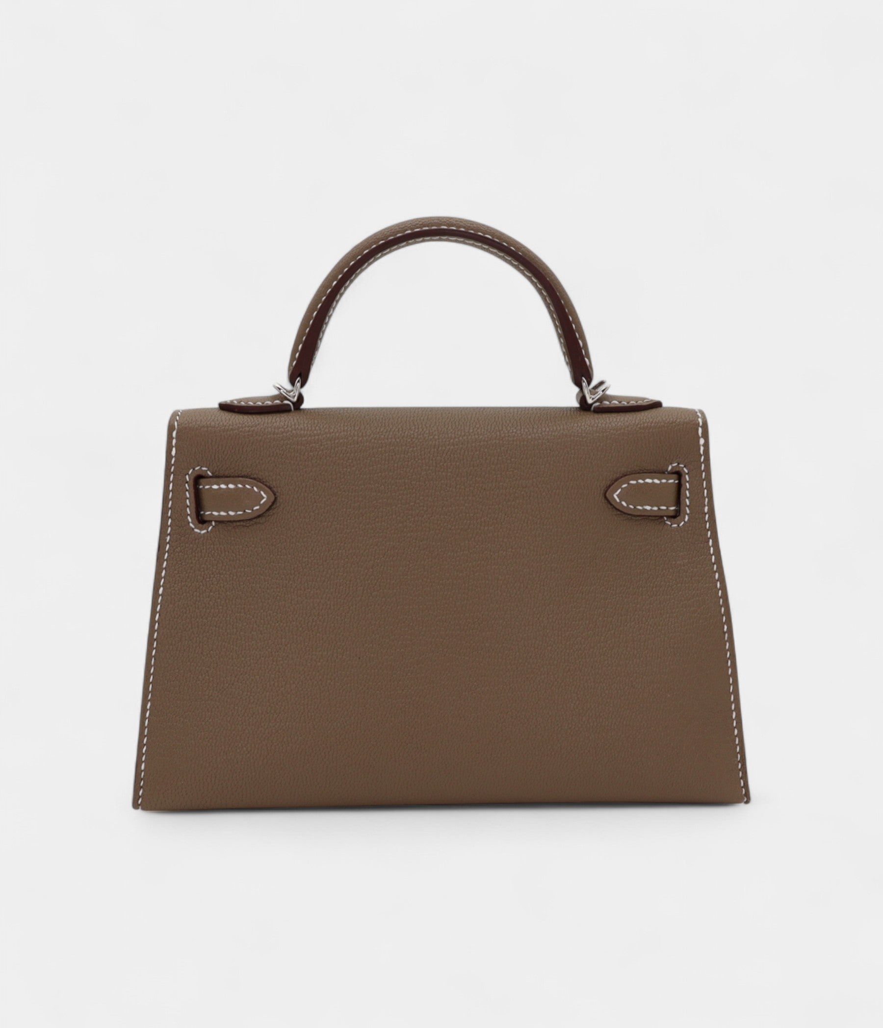 Hermès Mini Kelly II HSS Etoupe/White Chèvre Palladium Hardware