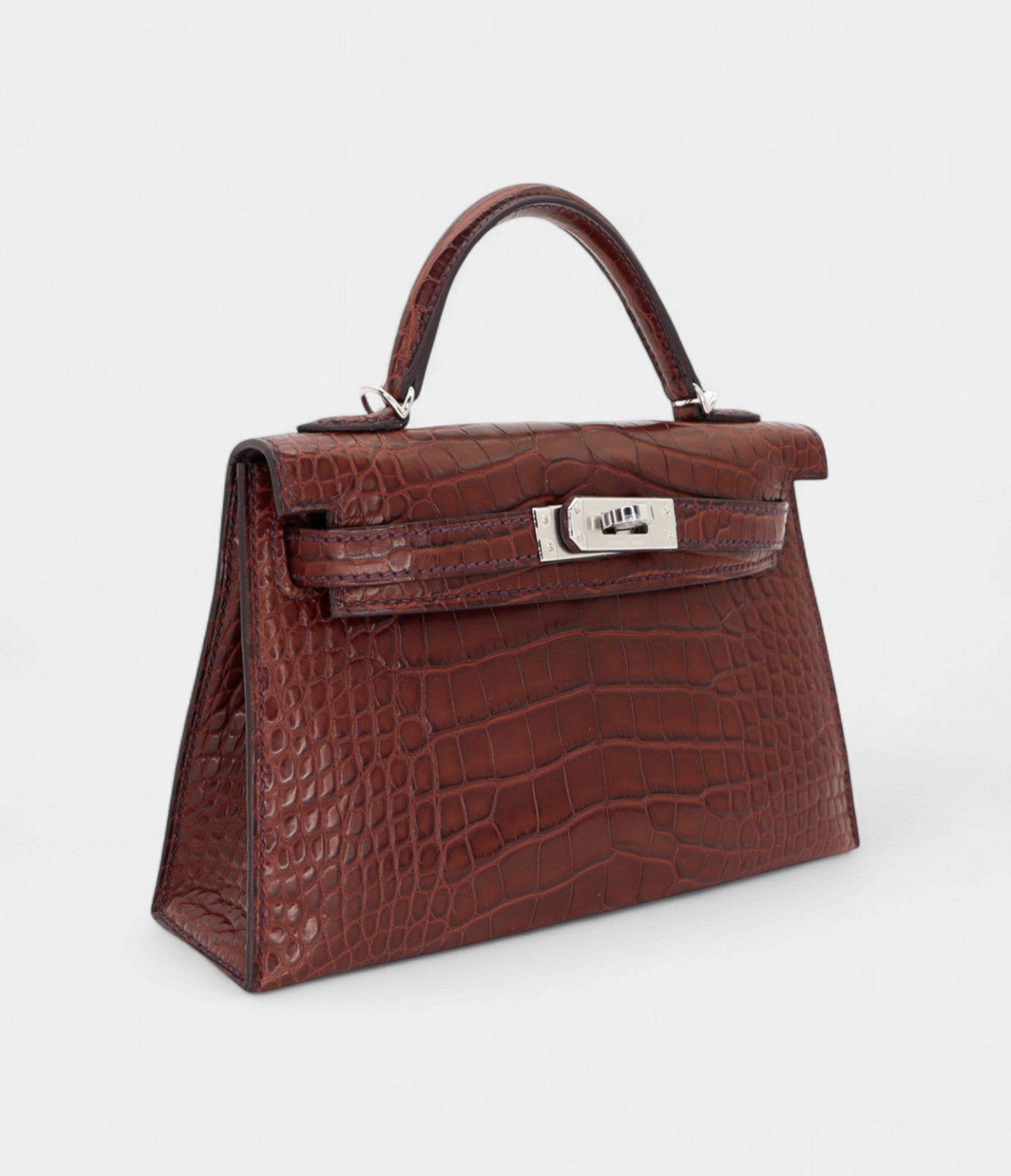 Hermès Mini Kelly II Havane Matte Alligator Palladium Hardware