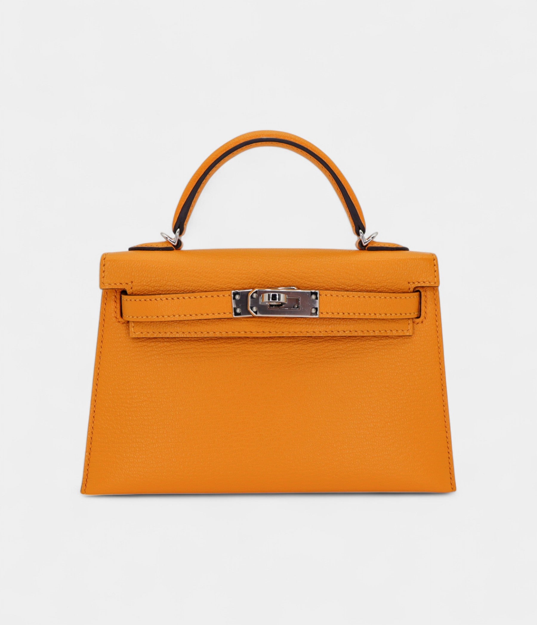 Hermès Mini Kelly II Sellier Moutarde Chèvre Palladium Hardware