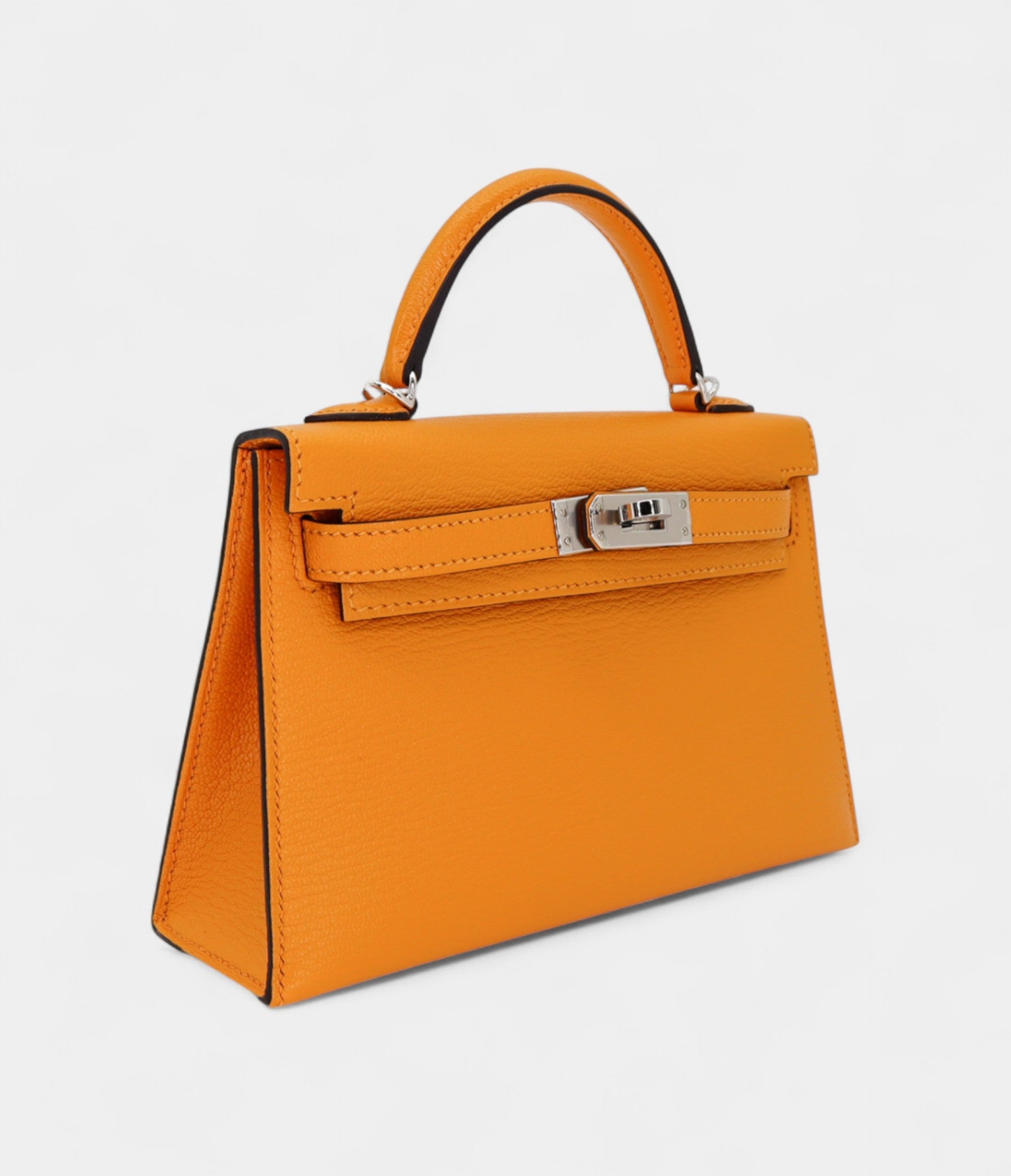 Hermès Mini Kelly II Sellier Moutarde Chèvre Palladium Hardware