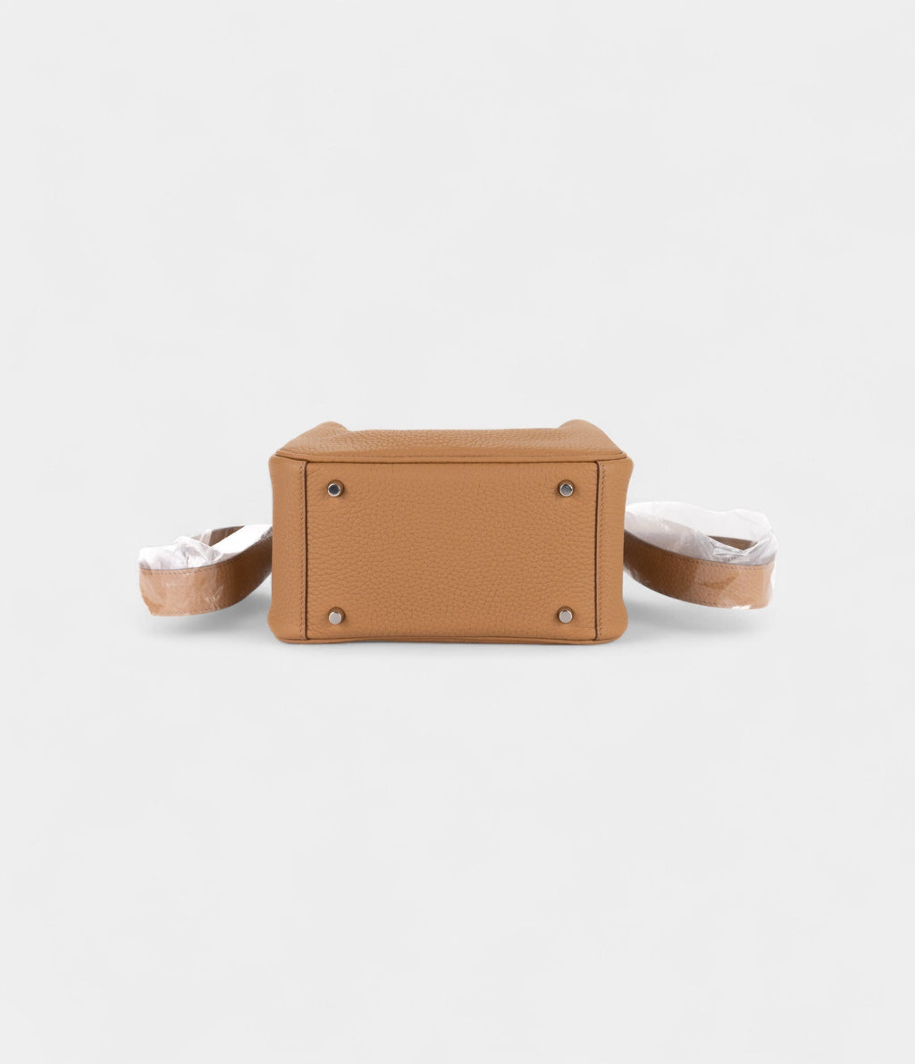 Hermès Mini Lindy Biscuit Clemence Palladium Hardware