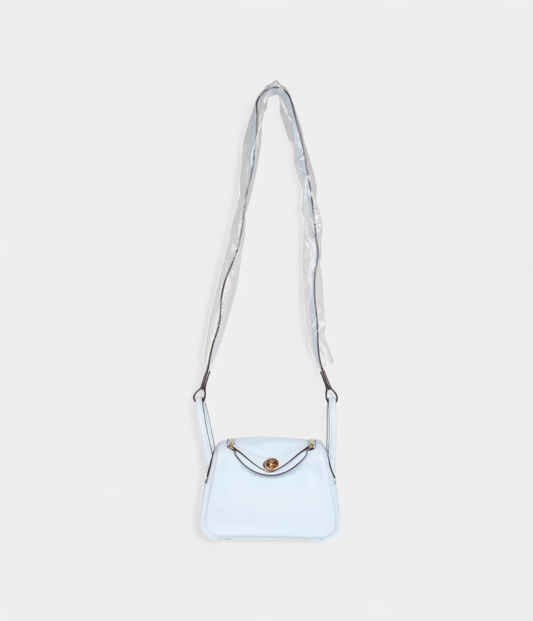 Hermès Mini Lindy Bleu Brume Swift Gold Hardware