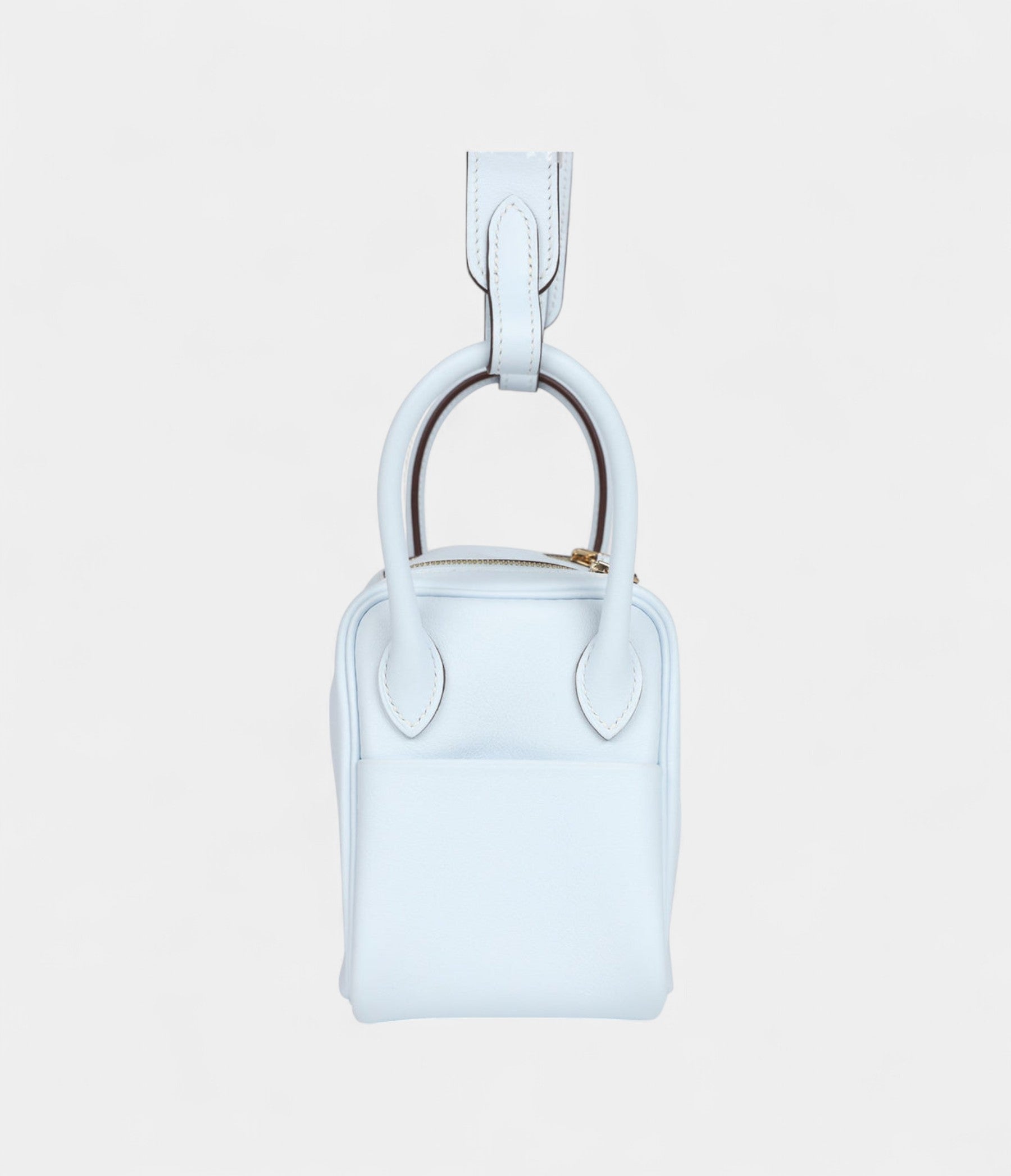 Hermès Mini Lindy Bleu Brume Swift Gold Hardware