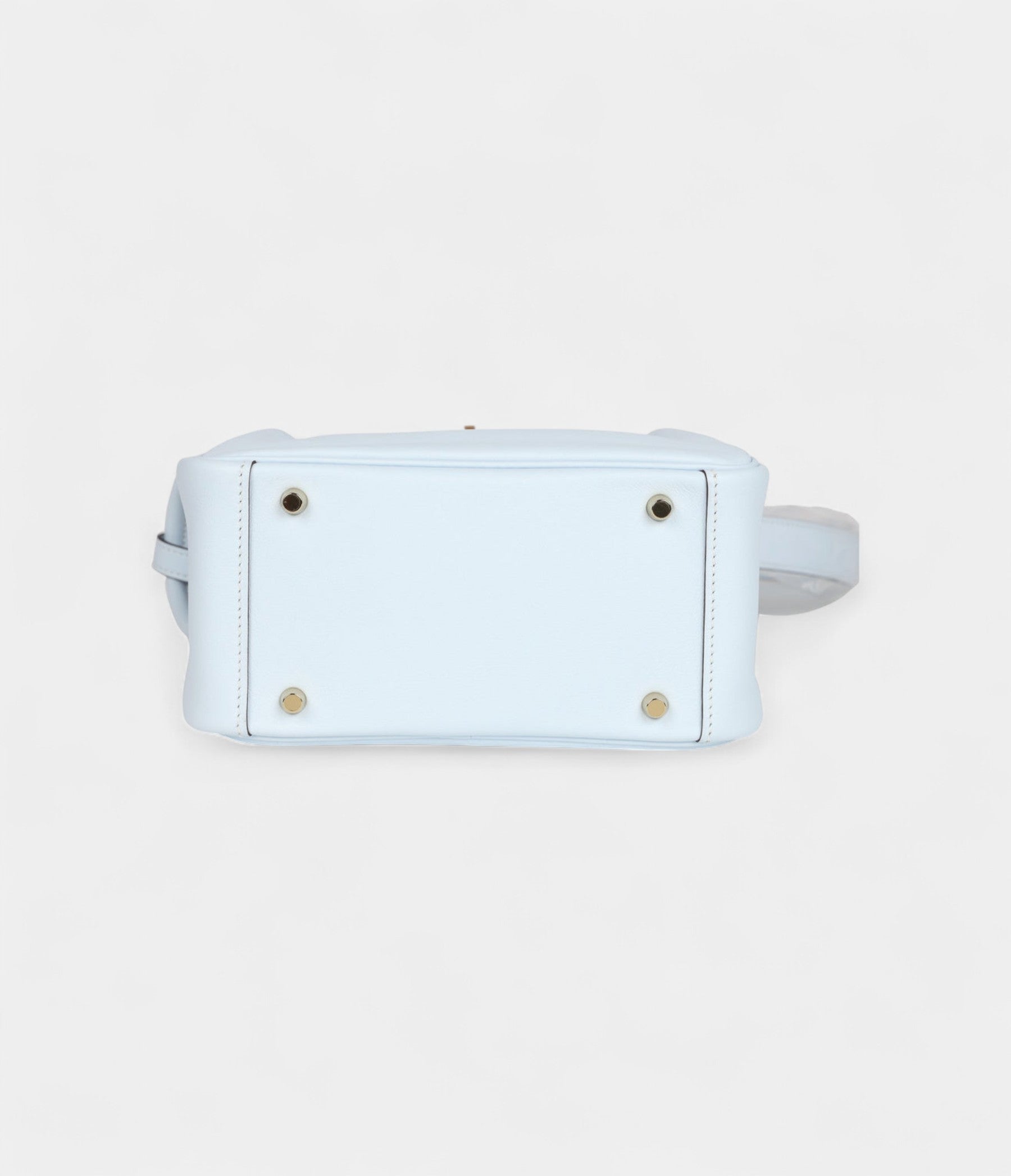 Hermès Mini Lindy Bleu Brume Swift Gold Hardware