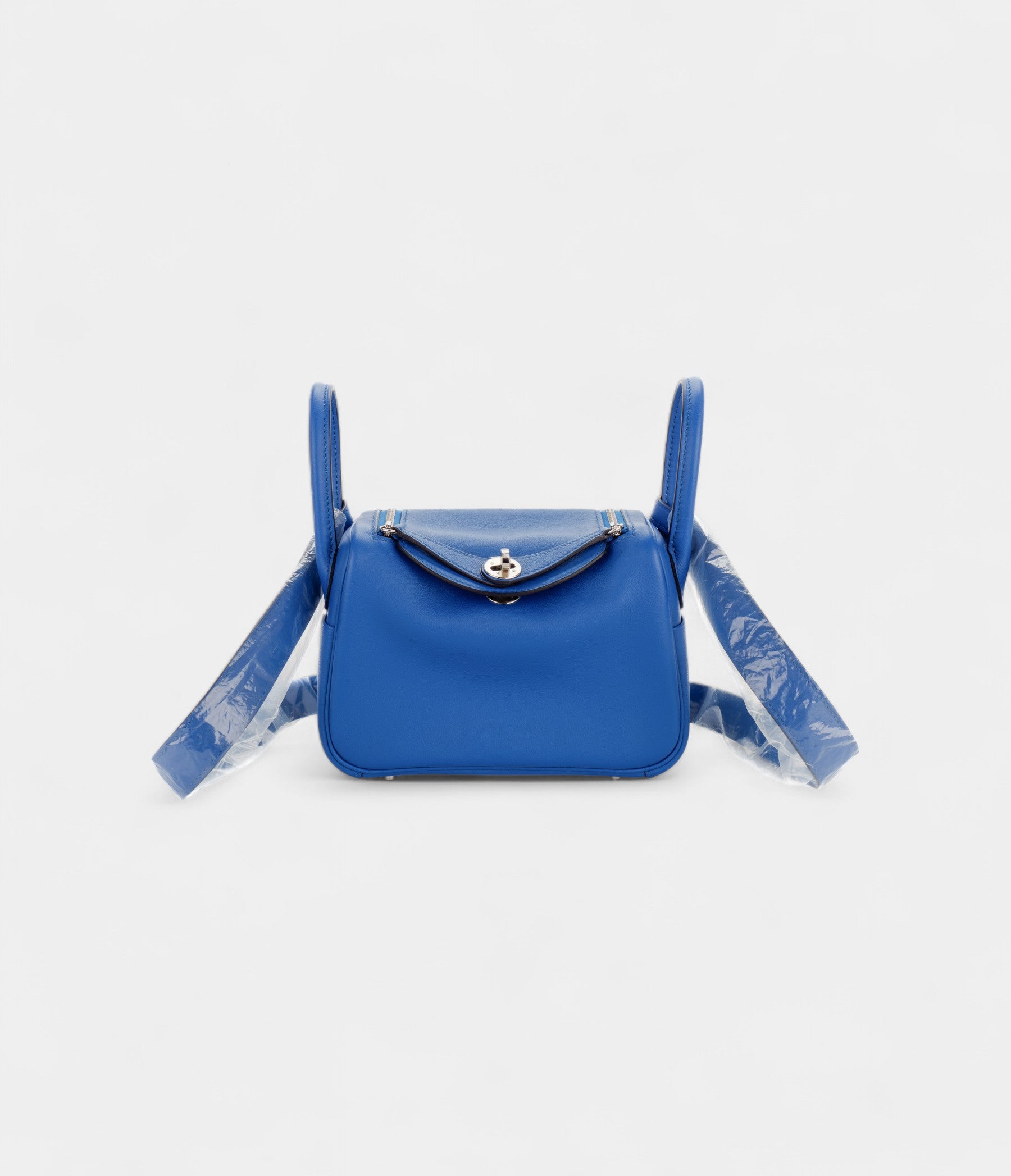 Hermès Mini Lindy Bleu France Swift Palladium Hardware