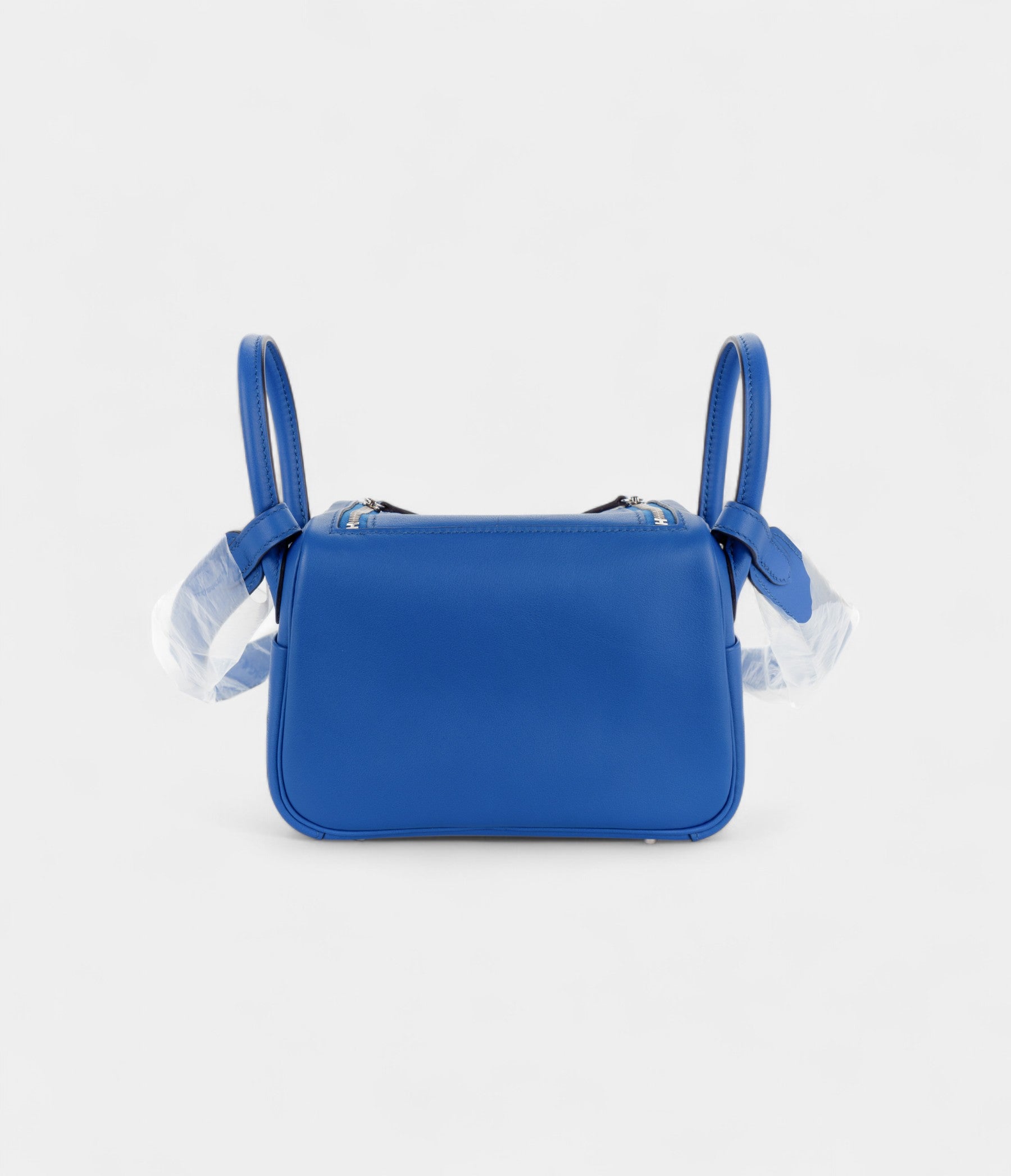 Hermès Mini Lindy Bleu France Swift Palladium Hardware