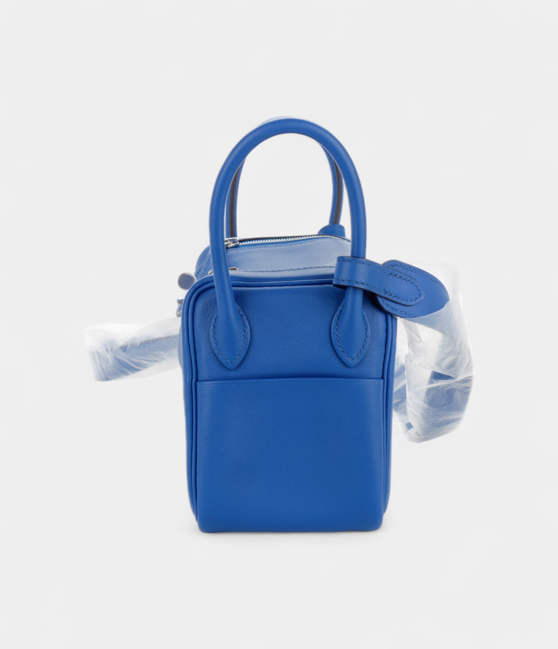 Hermès Mini Lindy Bleu France Swift Palladium Hardware