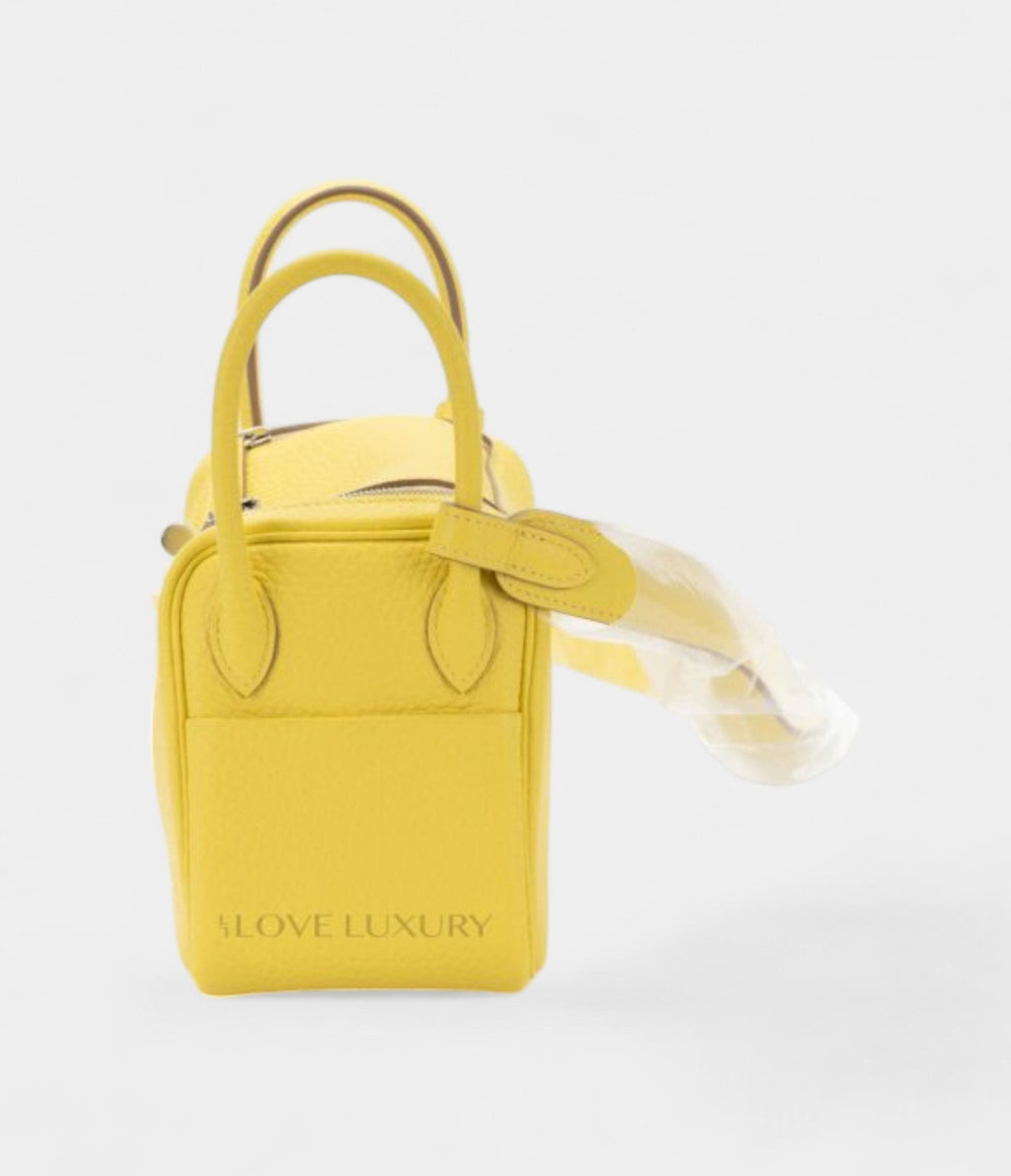 Hermès Mini Lindy Clemence Lime Palladium Hardware