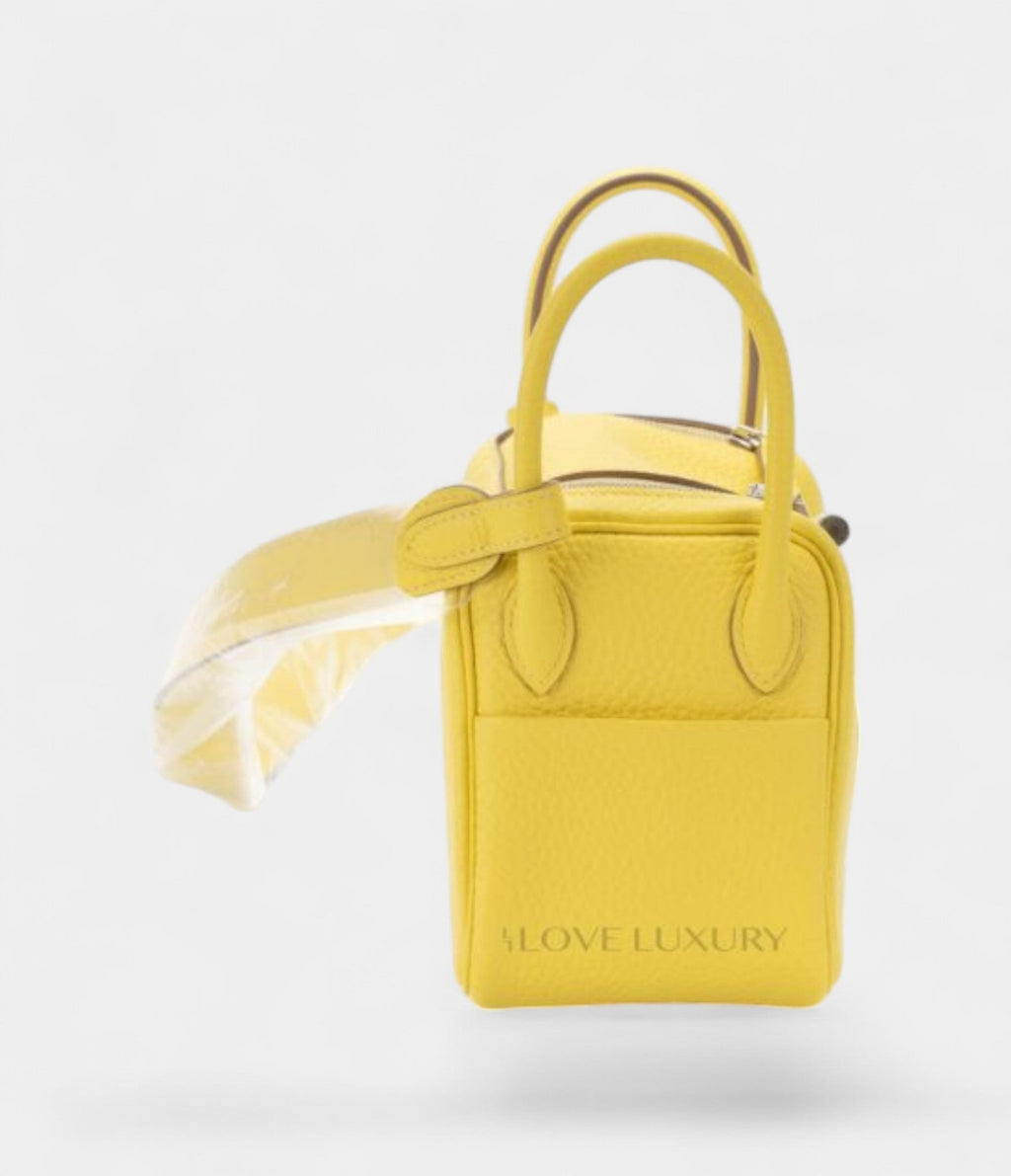Hermès Mini Lindy Clemence Lime Palladium Hardware