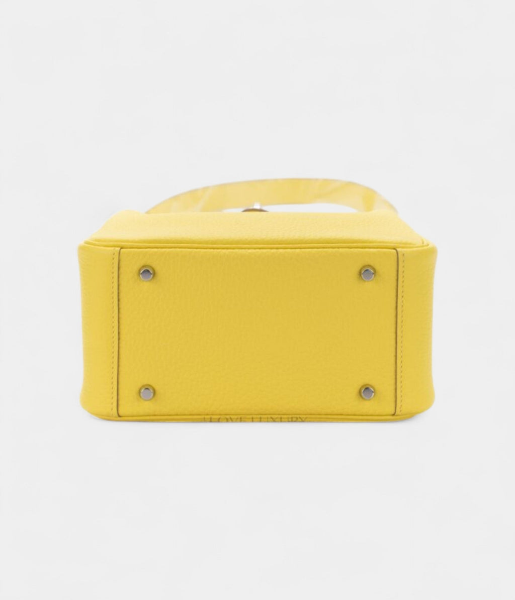 Hermès Mini Lindy Clemence Lime Palladium Hardware