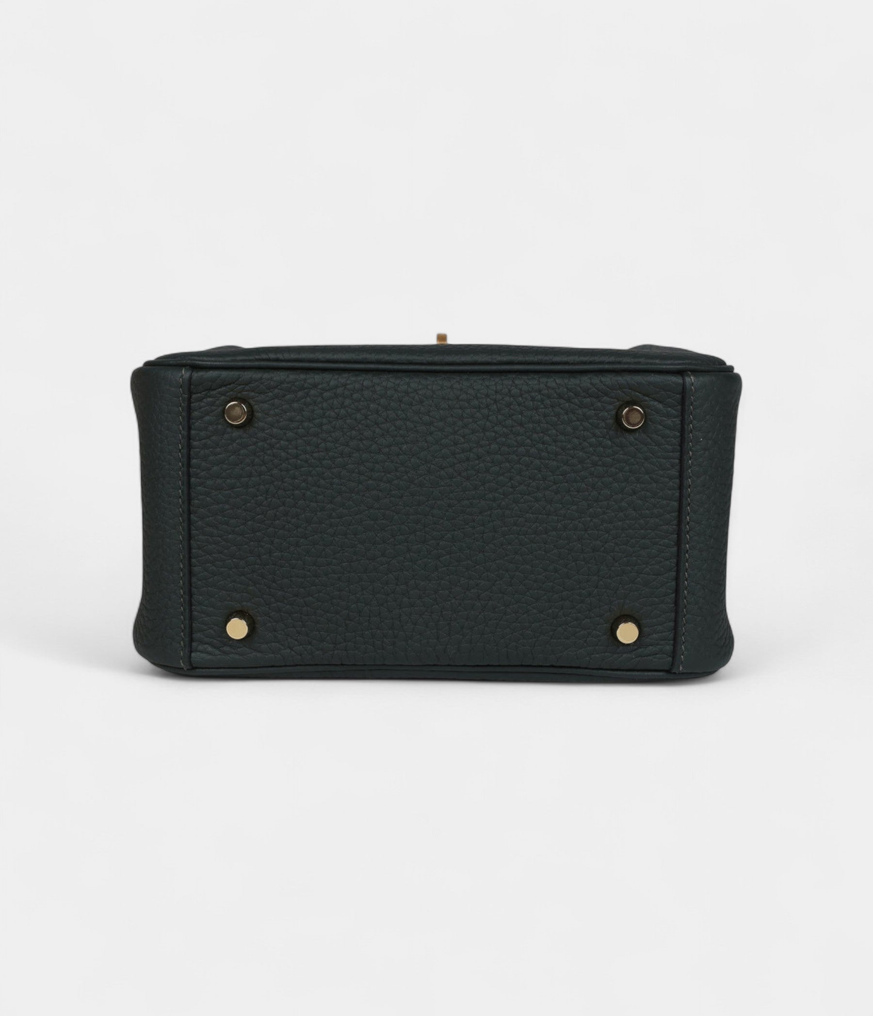 Hermès Mini Lindy Dark Green Clemence Gold Hardware