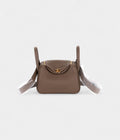 Hermès Mini Lindy Etoupe Clemence Gold Hardware