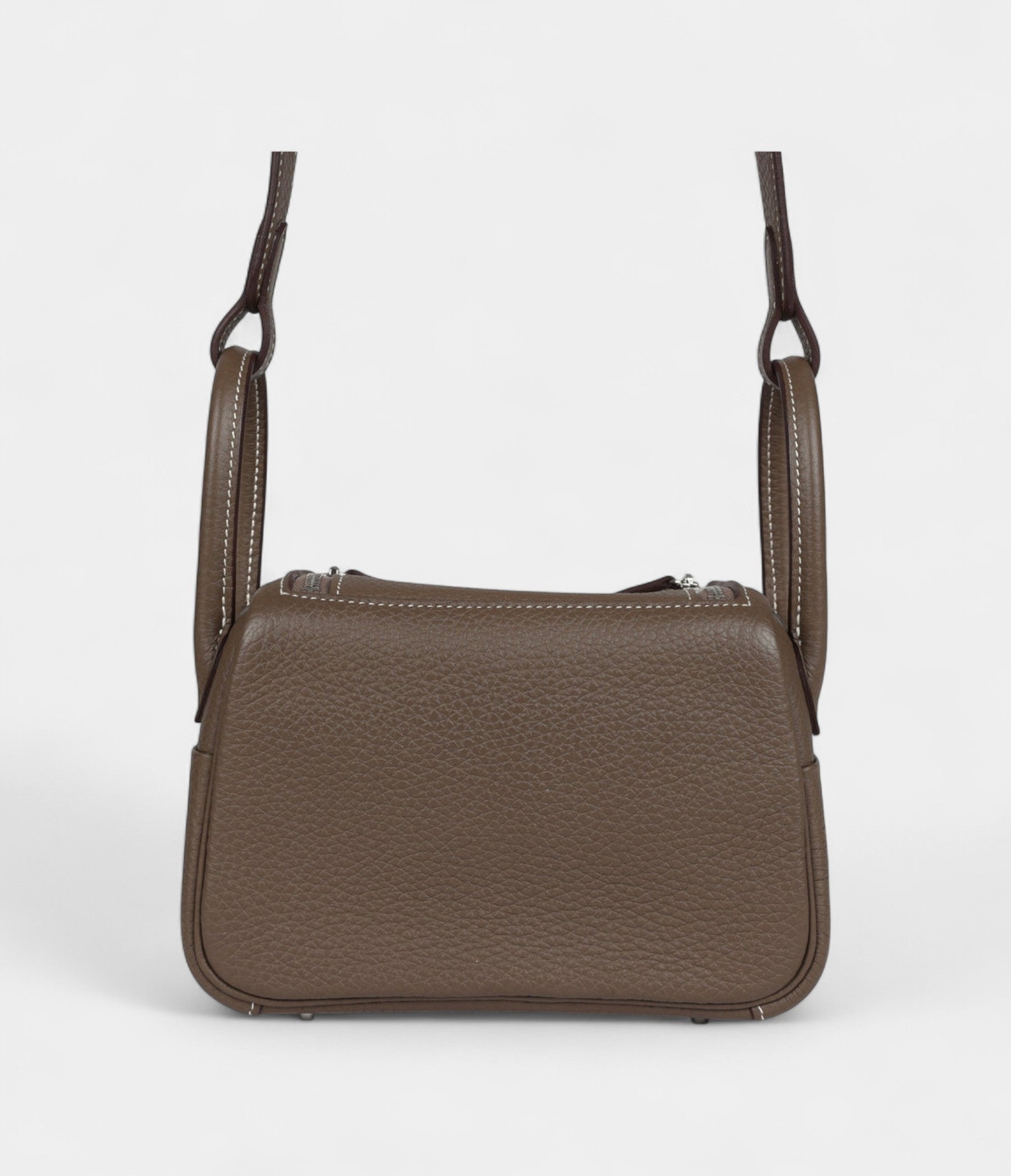 Hermès Mini Lindy Etoupe Clemence Palladium Hardware