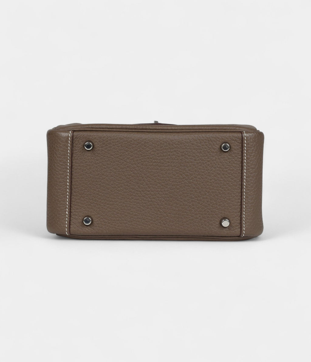Hermès Mini Lindy Etoupe Clemence Palladium Hardware