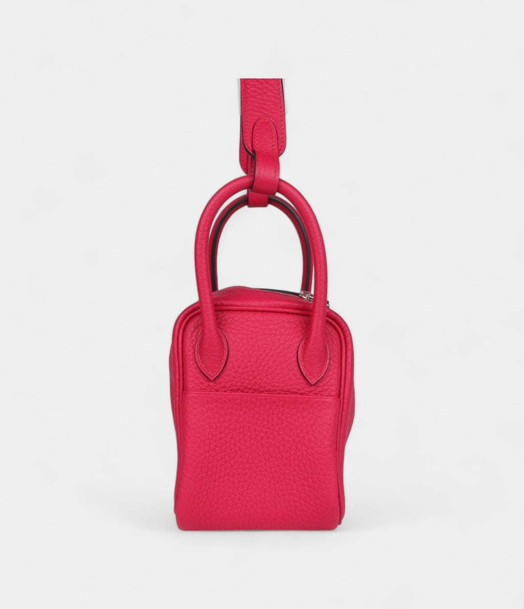 Hermès Mini Lindy Framboise Clemence Palladium Hardware