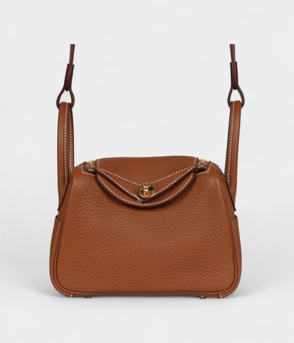 Hermès Mini Lindy Gold Clemence Gold Hardware