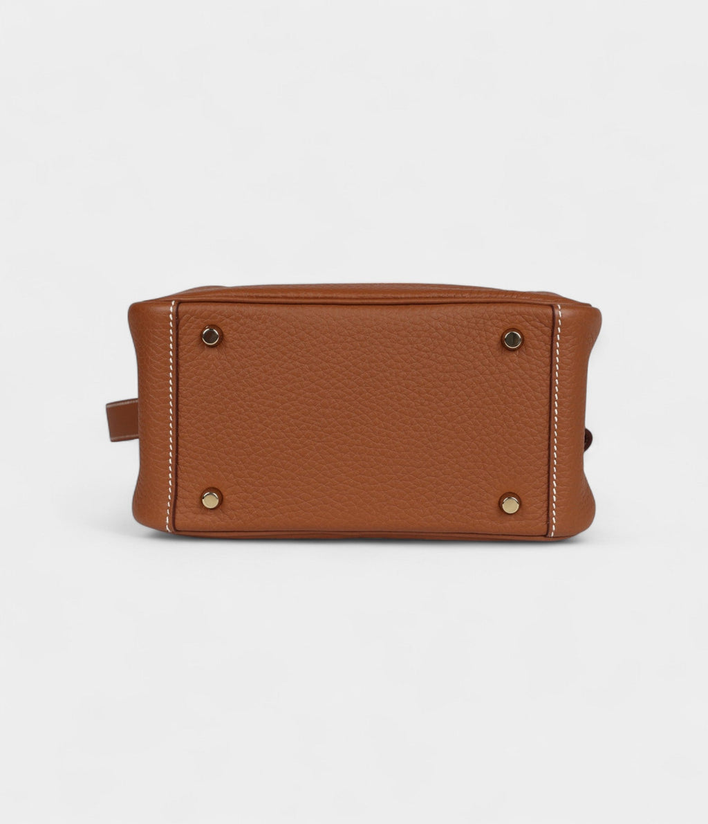 Hermès Mini Lindy Gold Clemence Gold Hardware