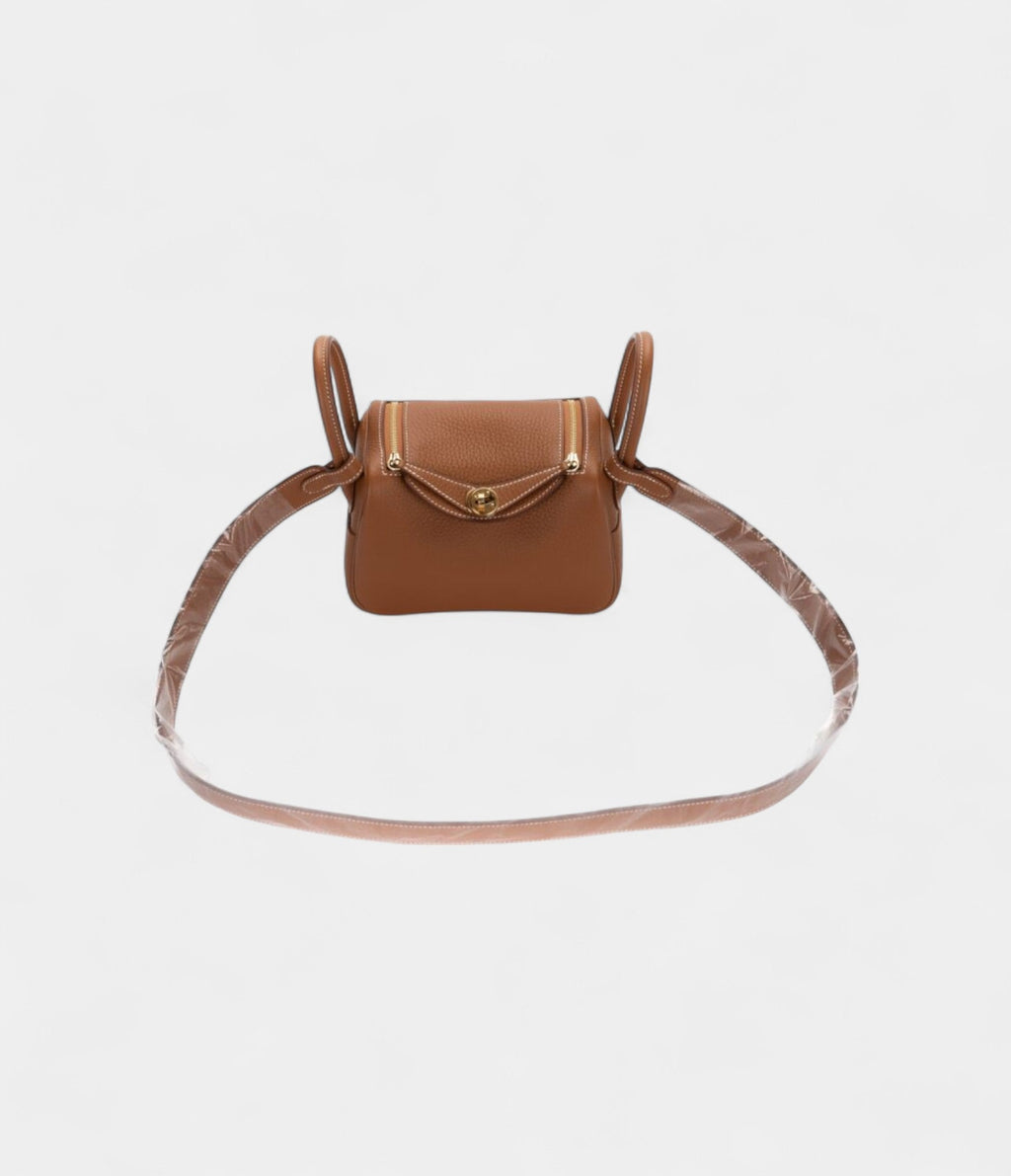 Hermès Mini Lindy Gold Clemence Hardware
