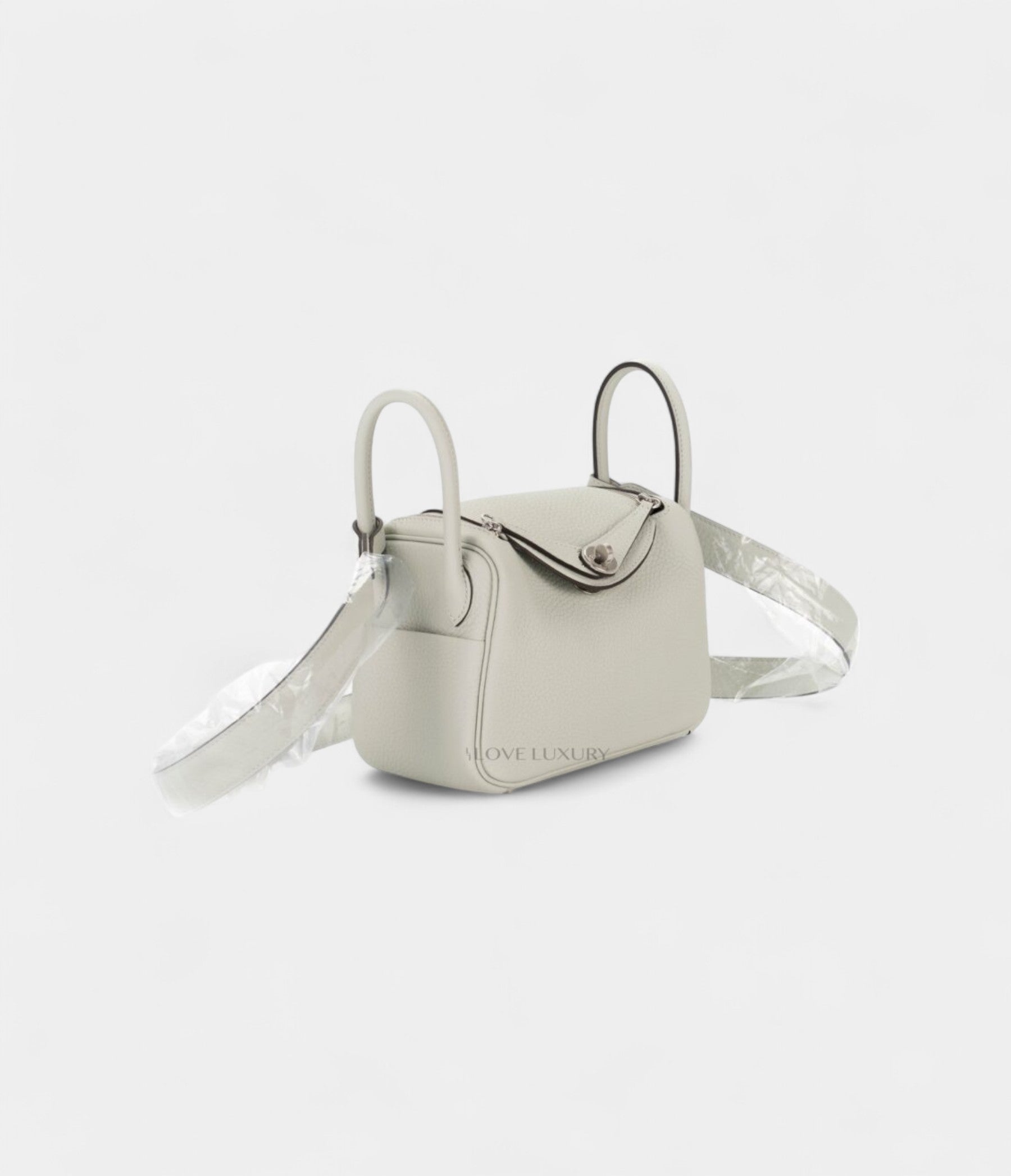 Hermès Mini Lindy Grey Neve Clemence Leather Palladium Hardware