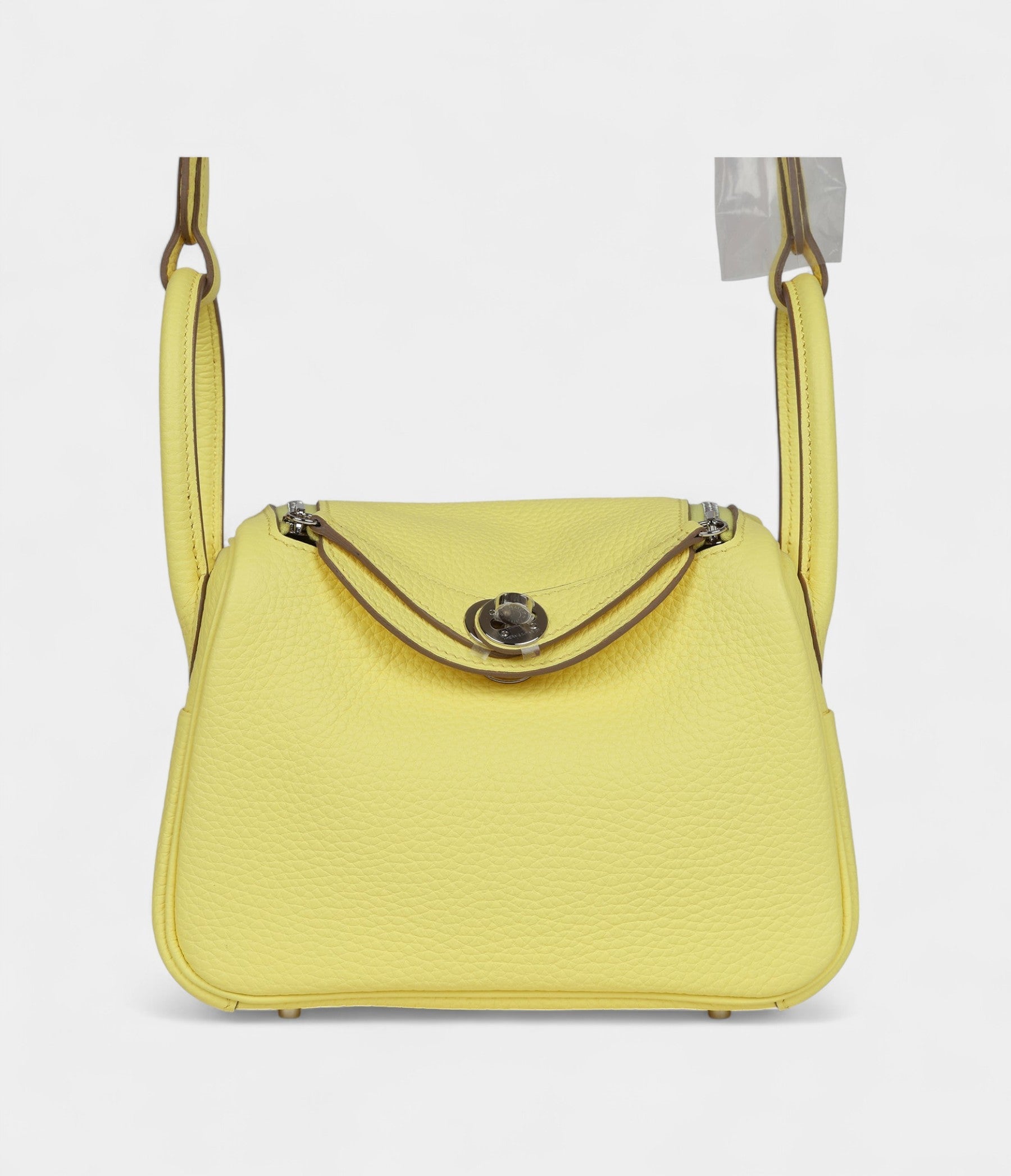 Hermès Mini Lindy Limoncello Clemence Palladium Hardware