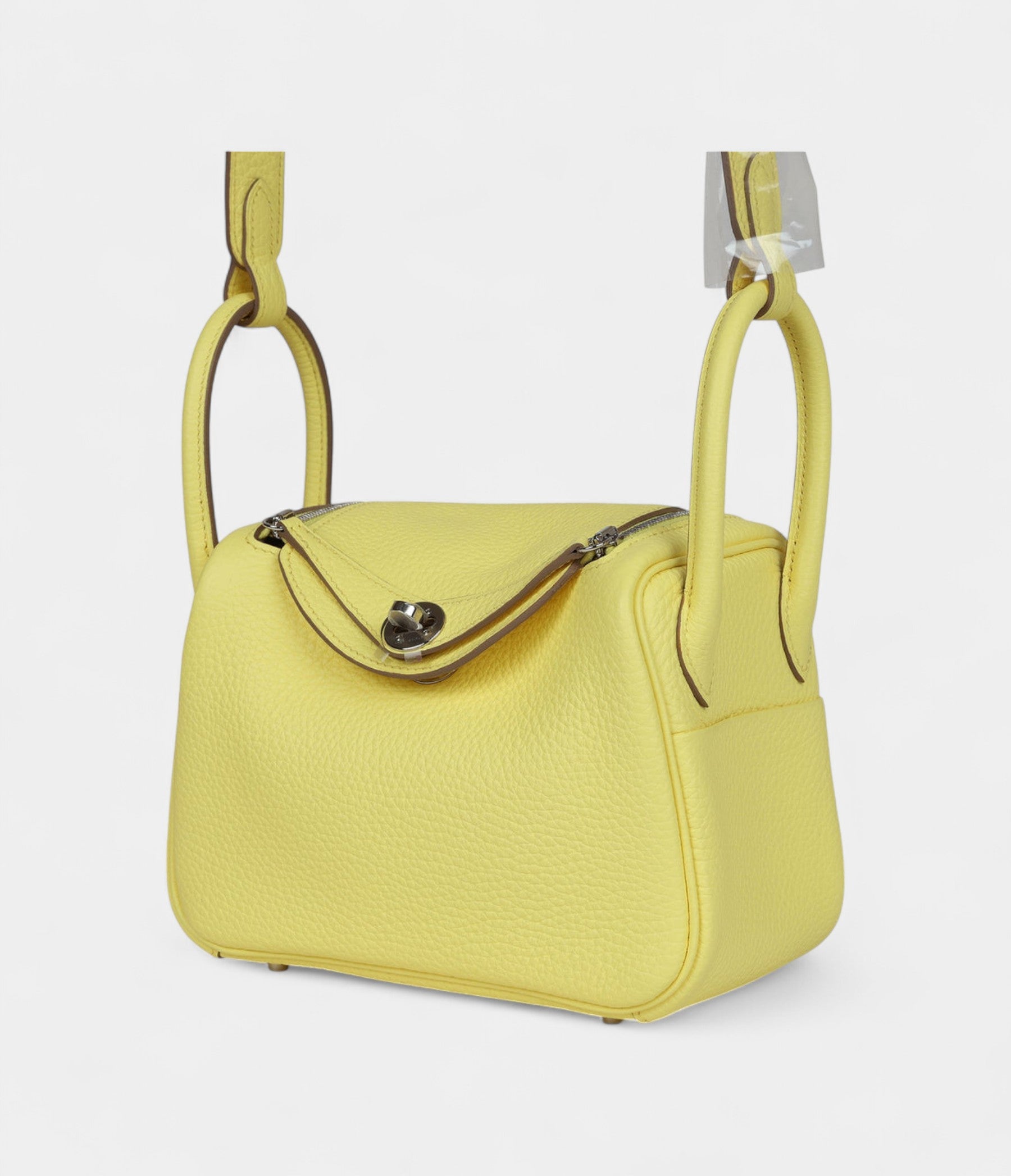 Hermès Mini Lindy Limoncello Clemence Palladium Hardware