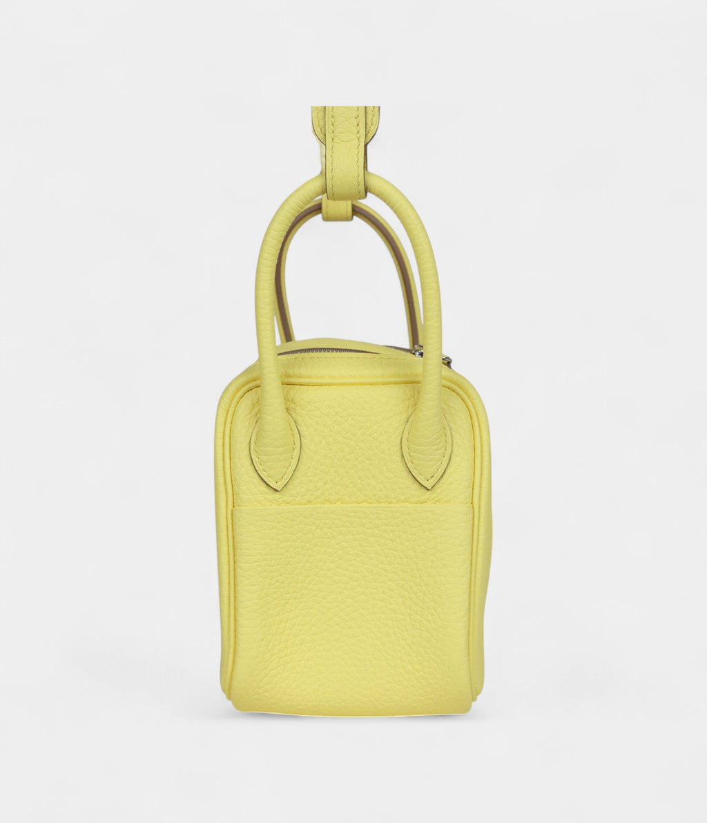 Hermès Mini Lindy Limoncello Clemence Palladium Hardware