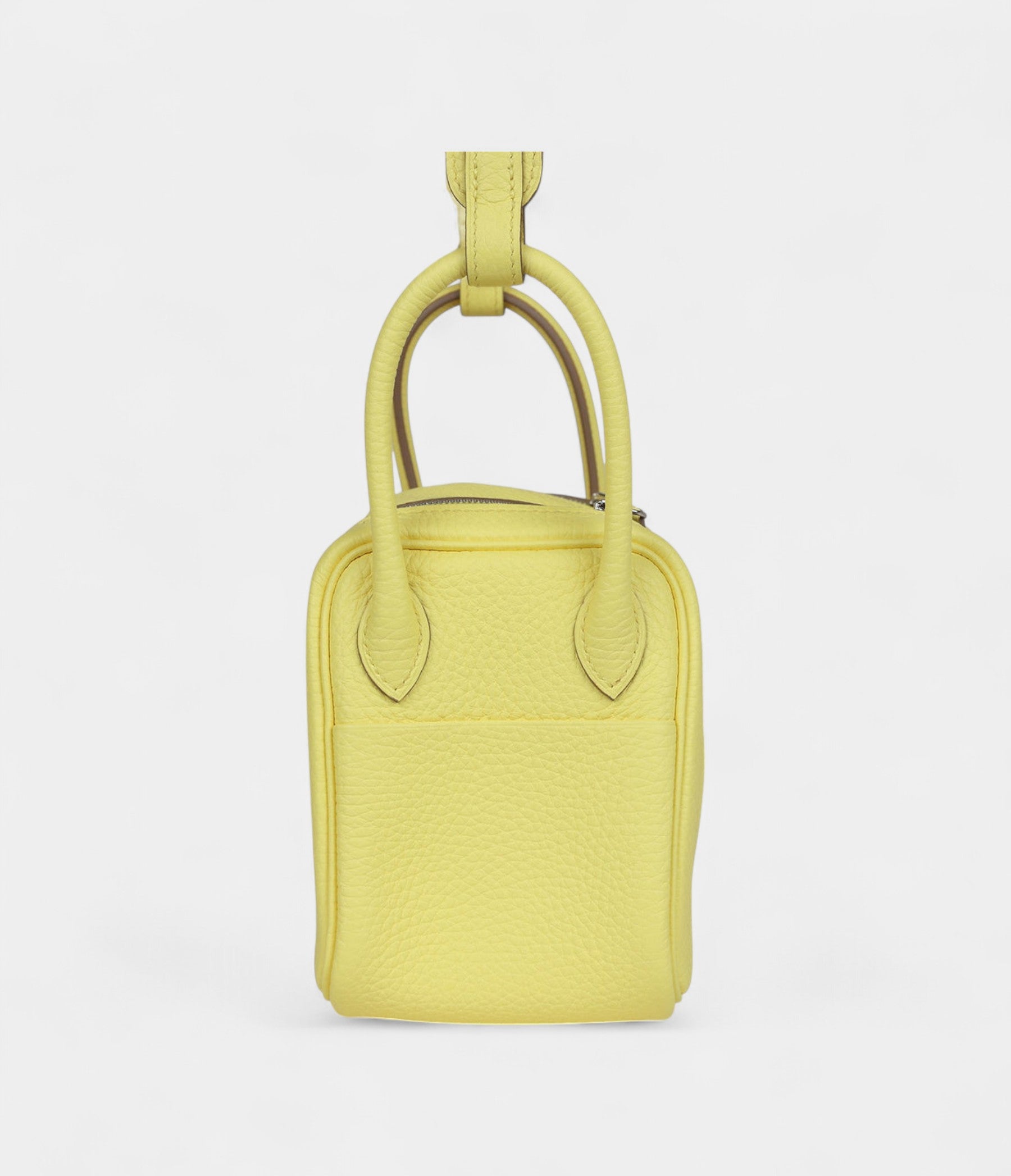 Hermès Mini Lindy Limoncello Clemence Palladium Hardware