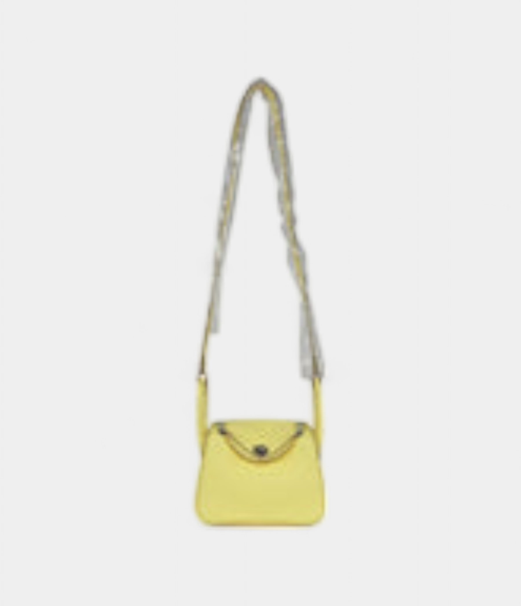 Hermès Mini Lindy Limoncello Clemence Palladium Hardware