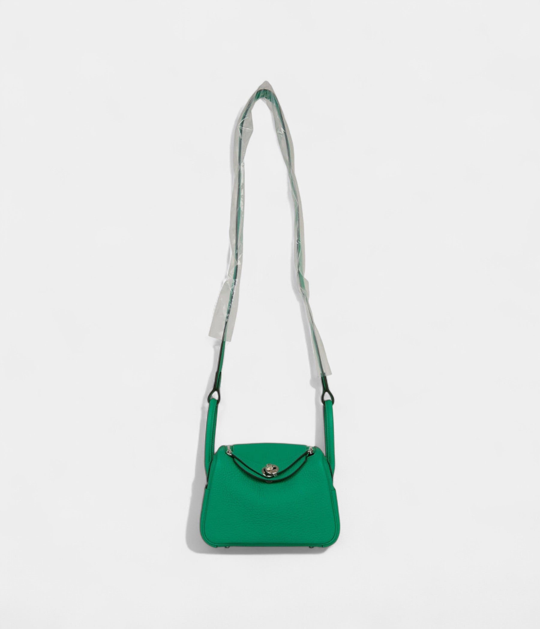 Hermès Mini Lindy Menthe Clemence Palladium Hardware