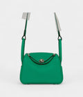 Hermès Mini Lindy Menthe Clemence Palladium Hardware