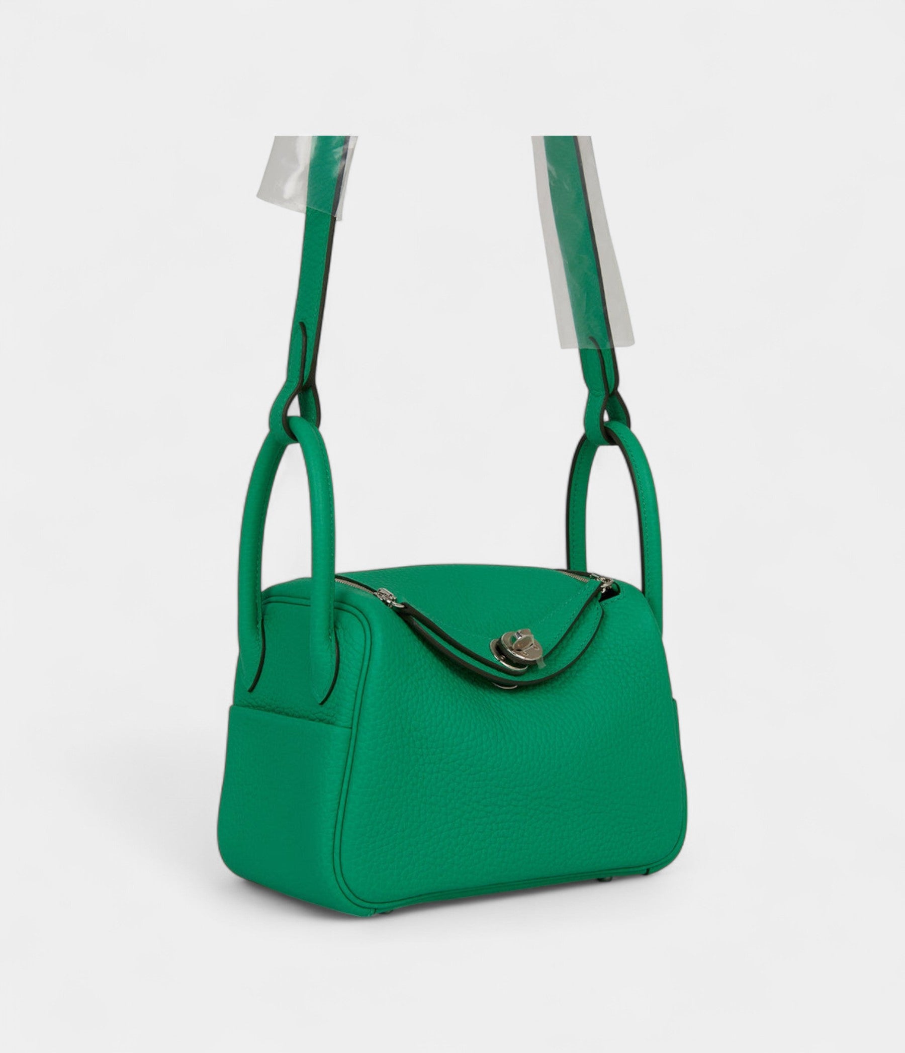 Hermès Mini Lindy Menthe Clemence Palladium Hardware