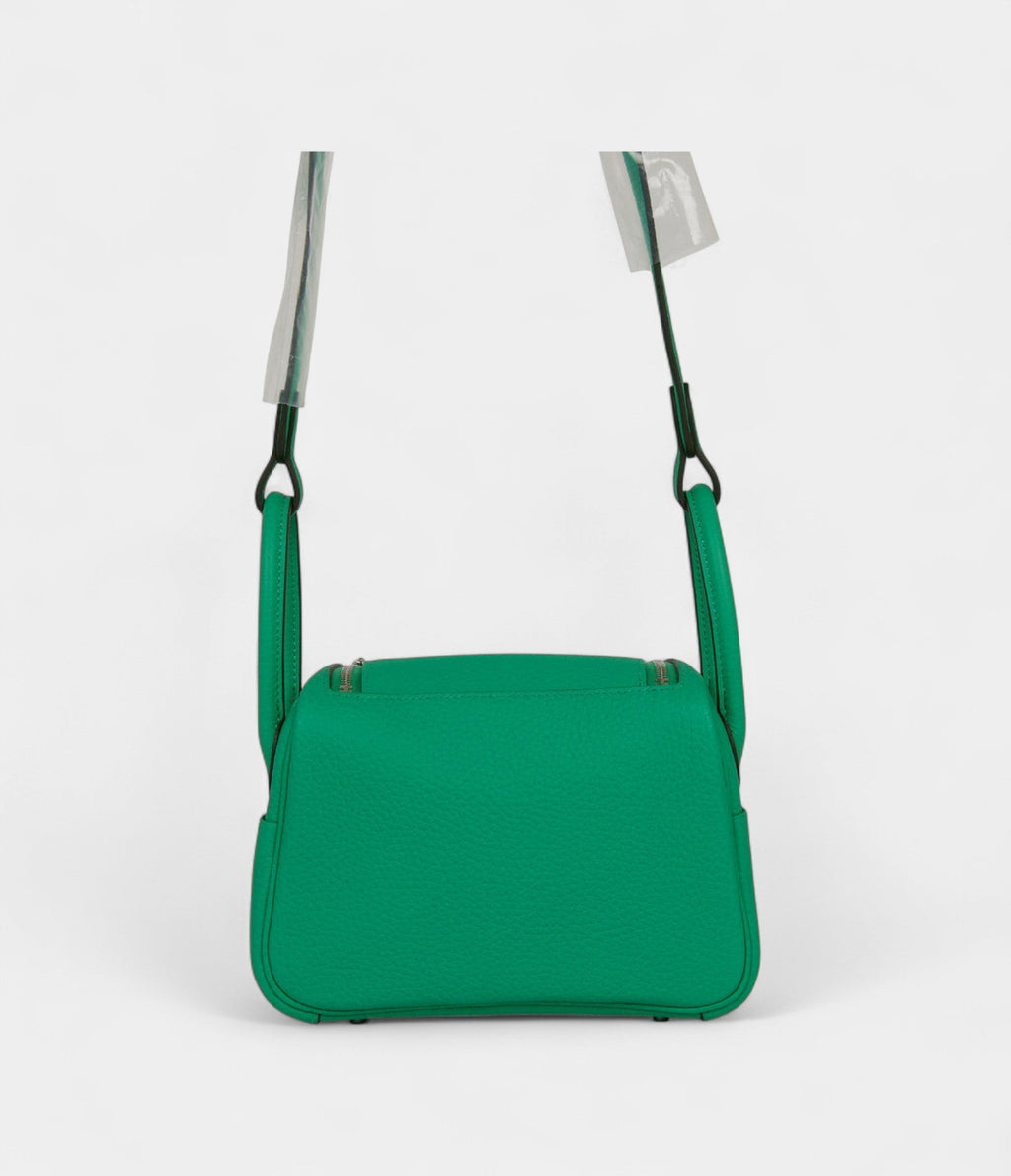 Hermès Mini Lindy Menthe Clemence Palladium Hardware