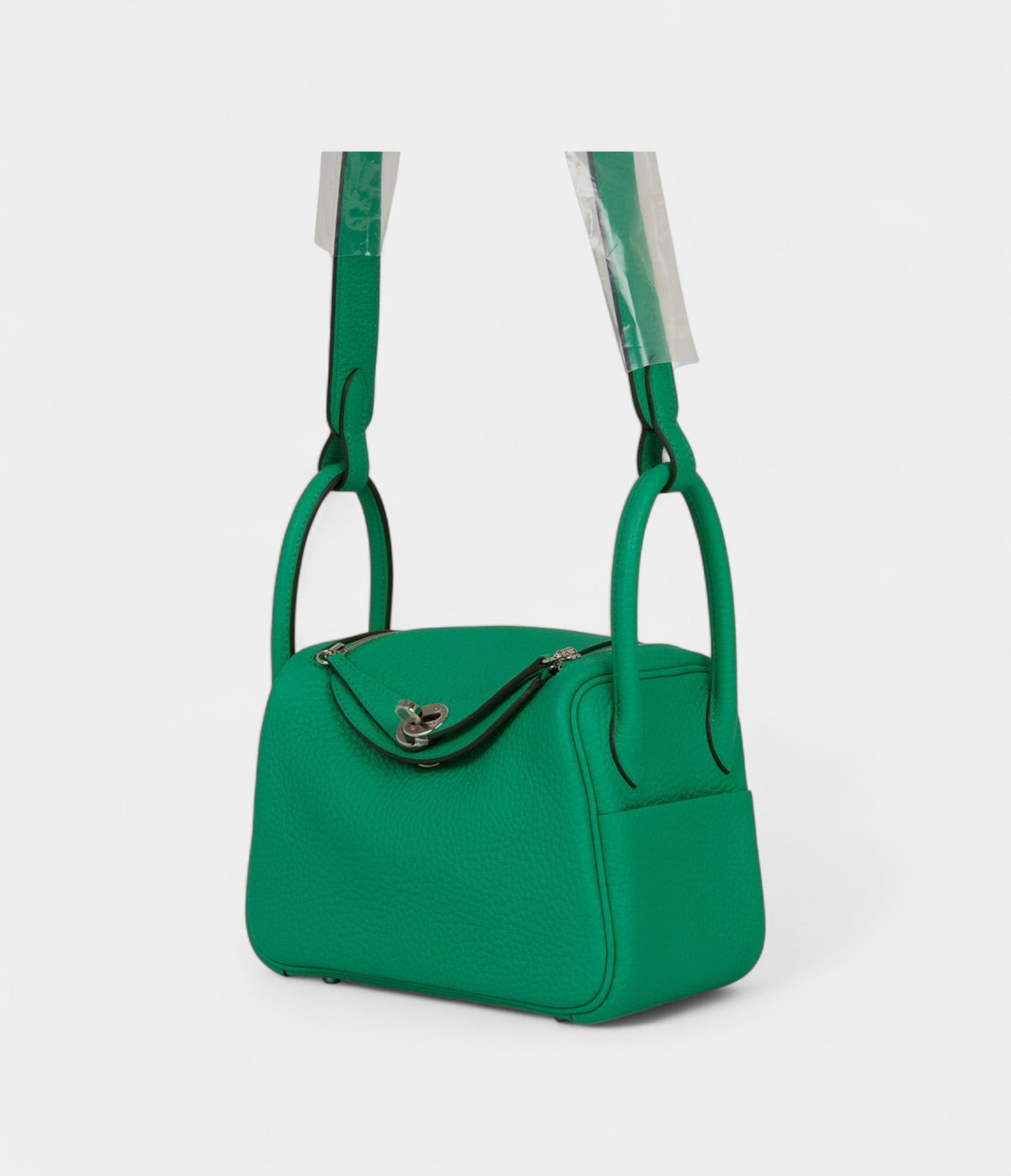 Hermès Mini Lindy Menthe Clemence Palladium Hardware