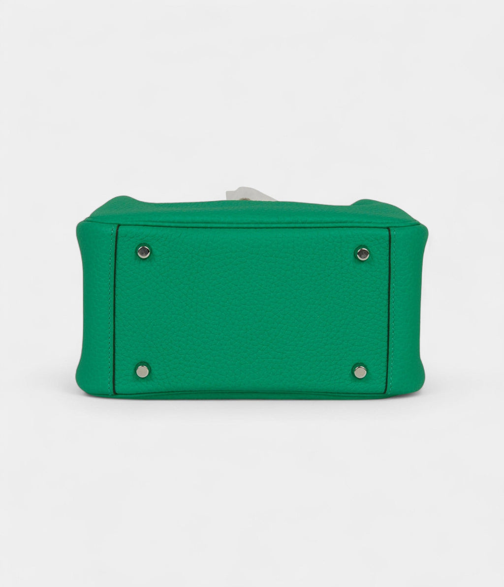 Hermès Mini Lindy Menthe Clemence Palladium Hardware