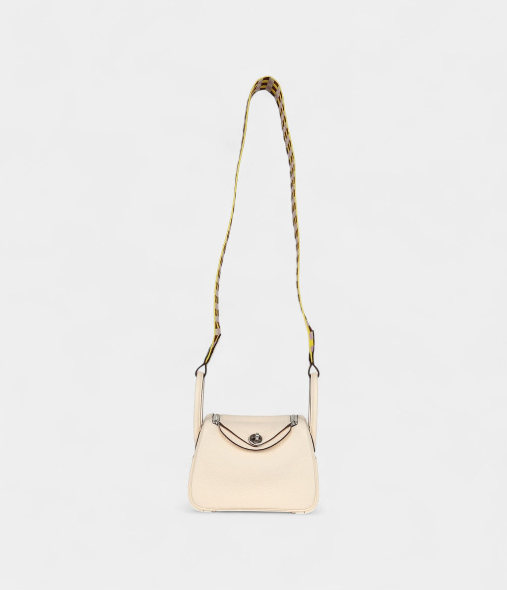 Hermès Mini Lindy Nata Clemence Gold Hardware