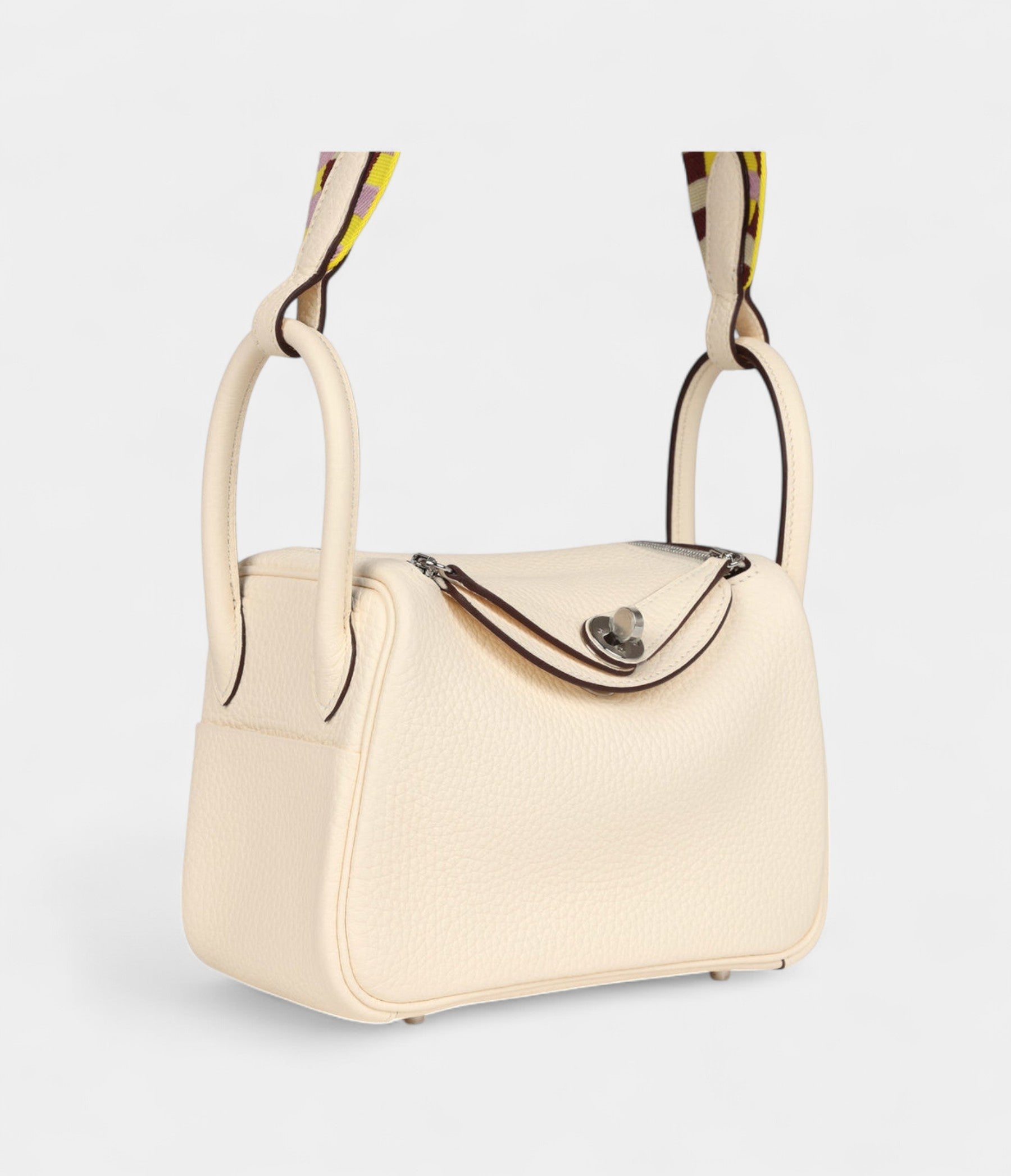 Hermès Mini Lindy Nata Clemence Gold Hardware