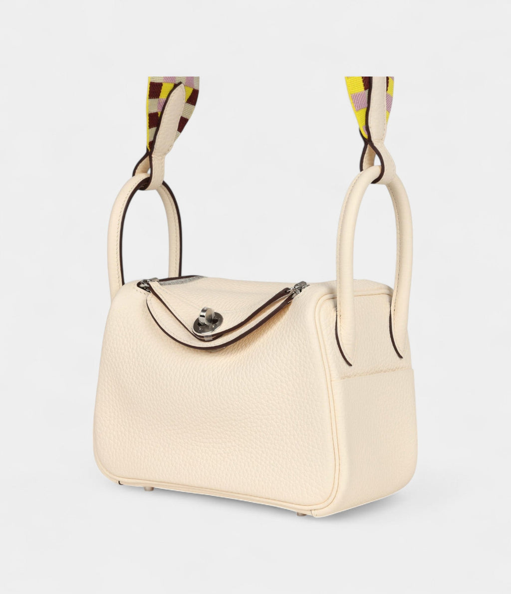 Hermès Mini Lindy Nata Clemence Gold Hardware