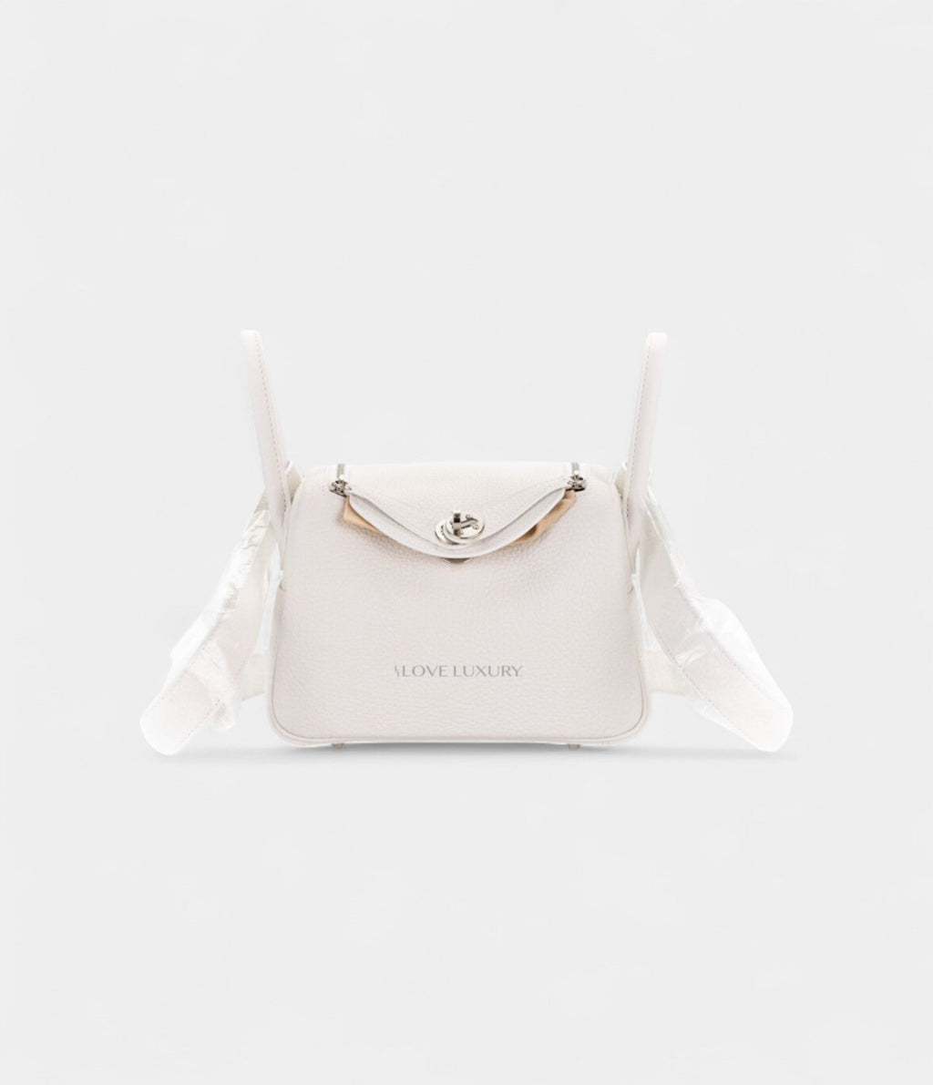 Hermès Mini Lindy New White Clemence Palladium Hardware