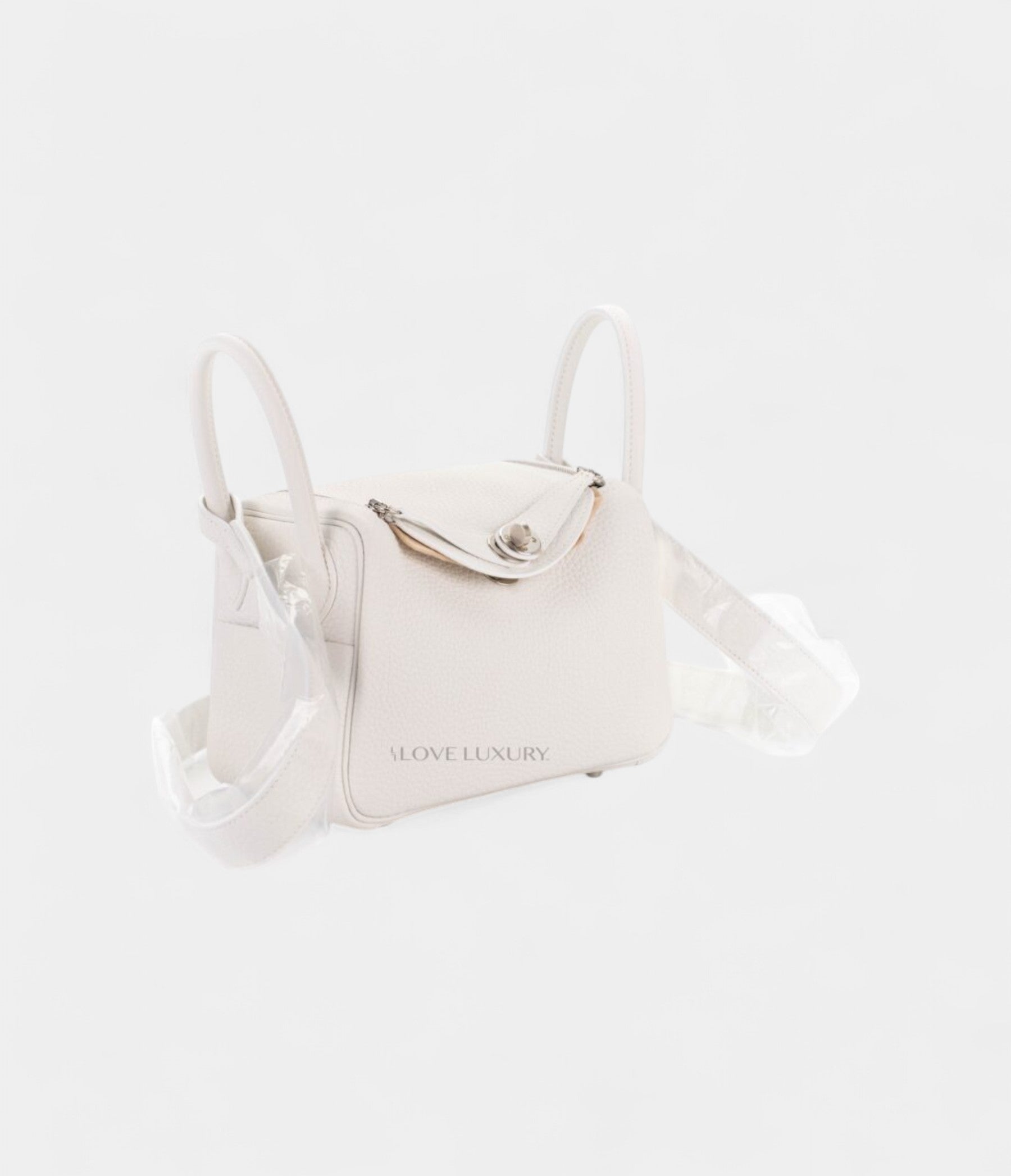 Hermès Mini Lindy New White Clemence Palladium Hardware