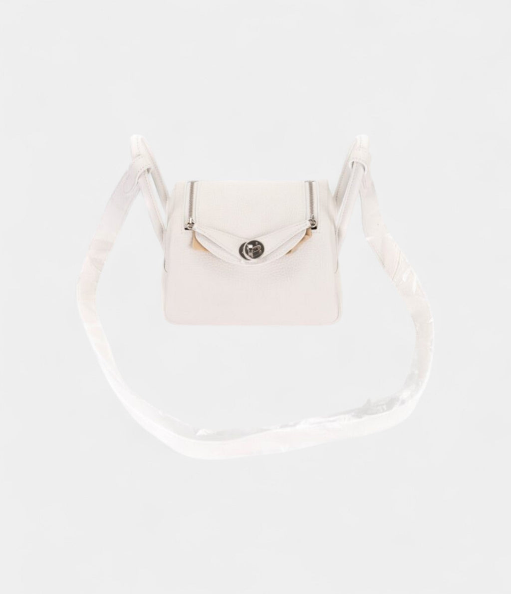 Hermès Mini Lindy New White Clemence Palladium Hardware