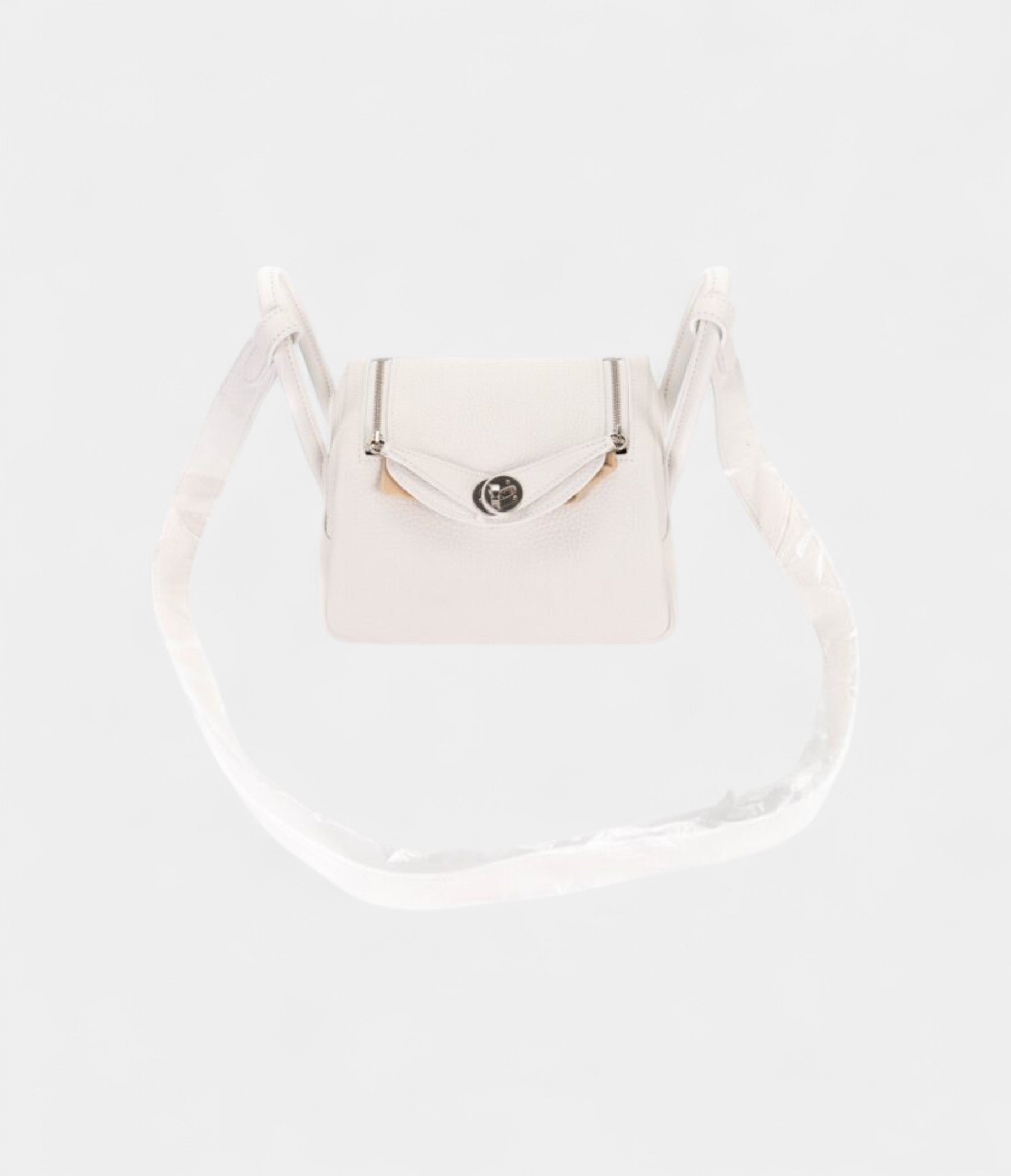 Hermès Mini Lindy New White Clemence Palladium Hardware