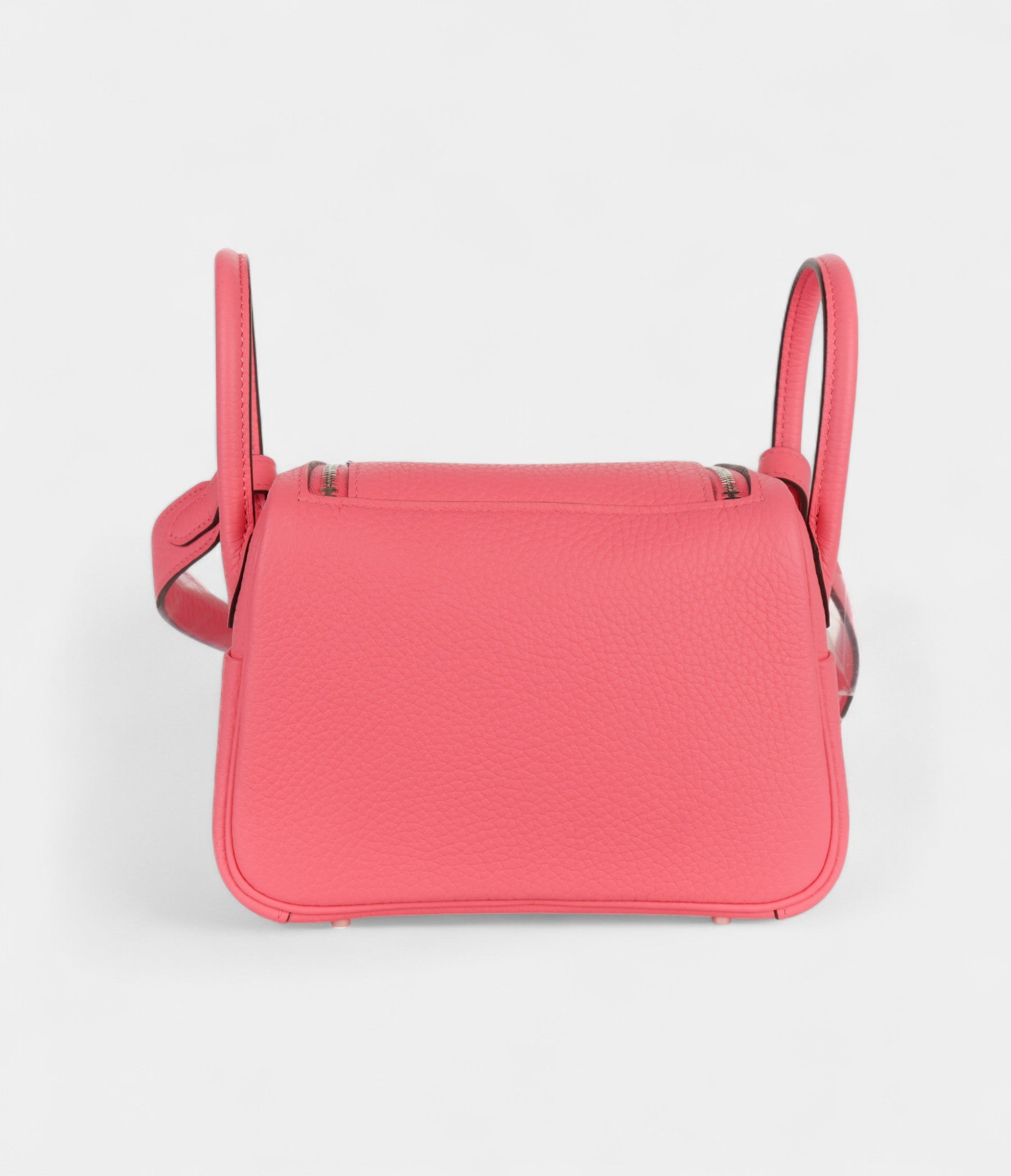 Hermès Mini Lindy Rose Azaleas Clemence Palladium Hardware