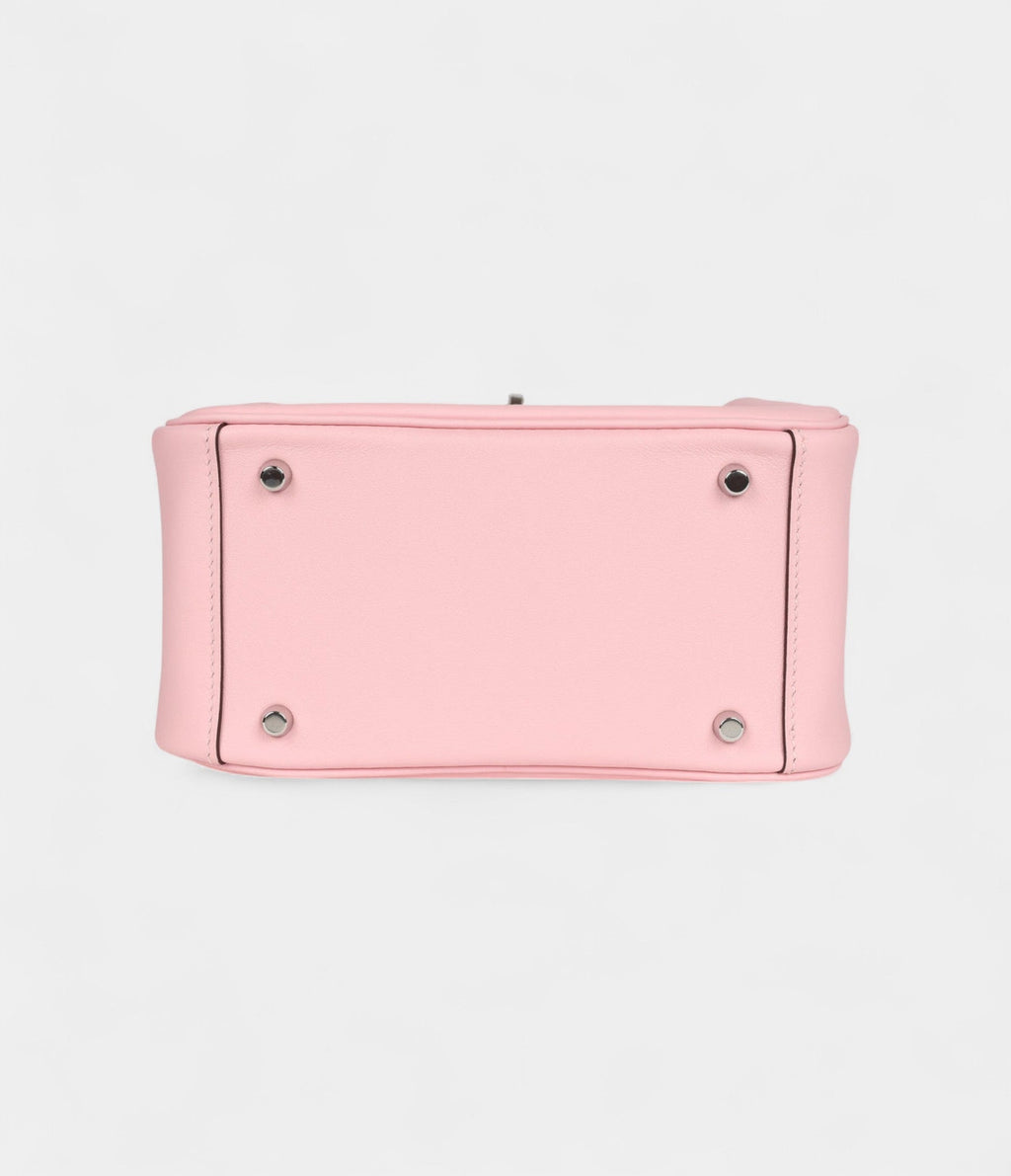 Hermès Mini Lindy Rose Sakura Swift Palladium Hardware