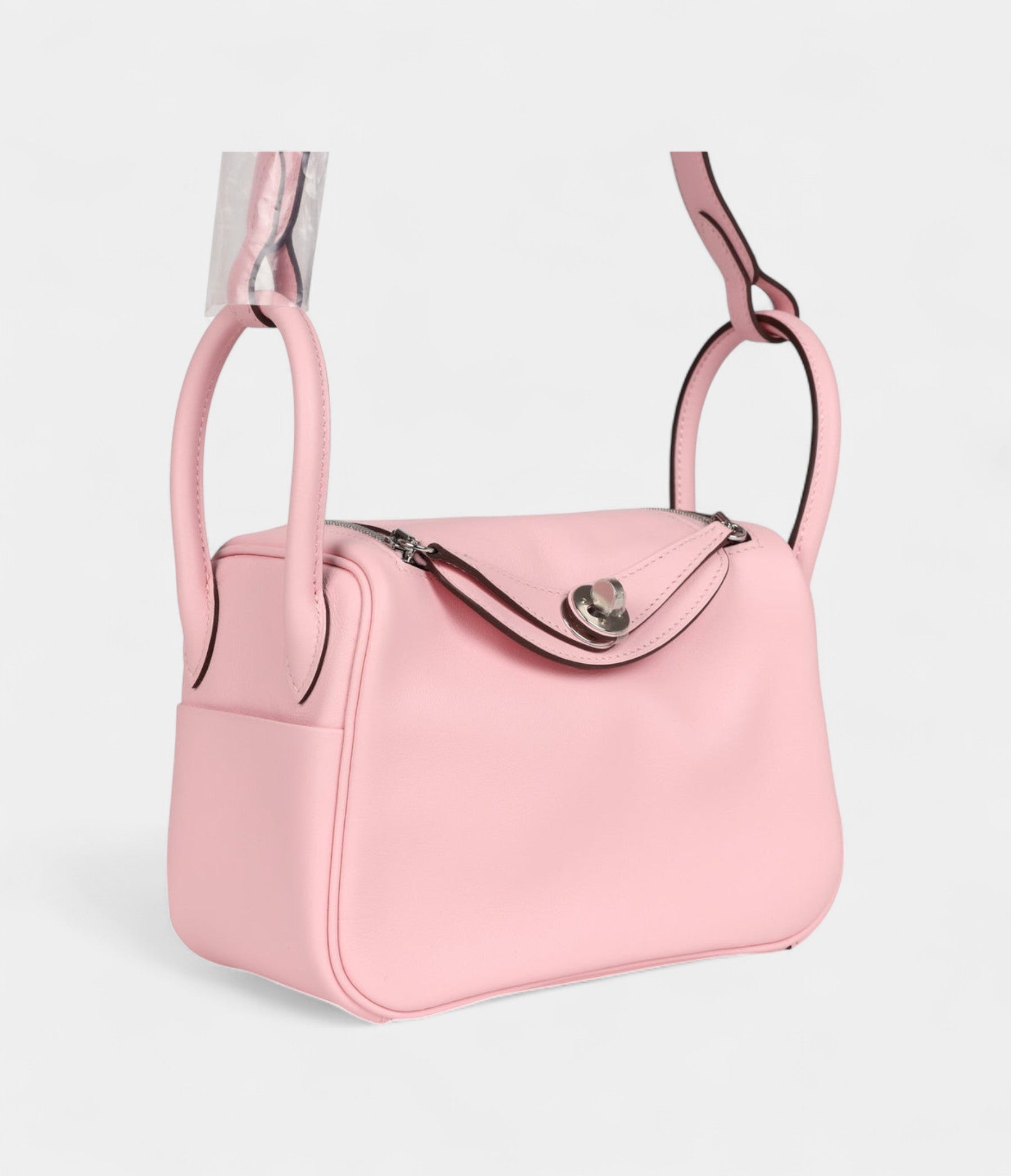 Hermès Mini Lindy Rose Sakura Swift Palladium Hardware