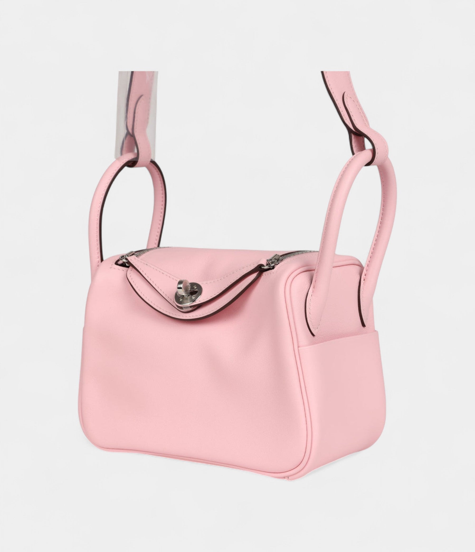 Hermès Mini Lindy Rose Sakura Swift Palladium Hardware