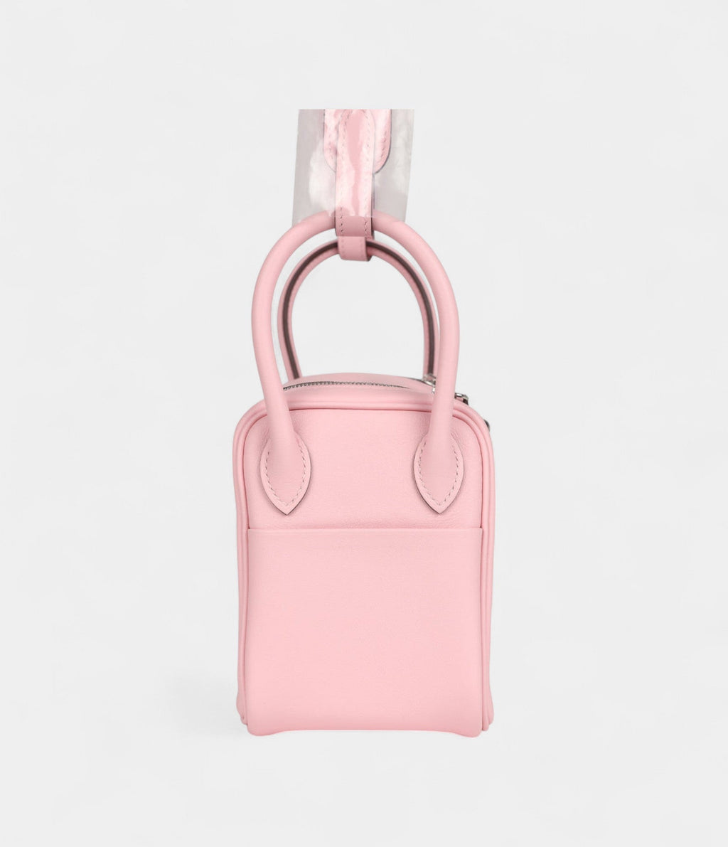 Hermès Mini Lindy Rose Sakura Swift Palladium Hardware
